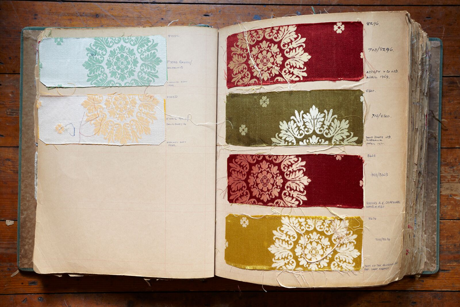 Silk fabric swatch book