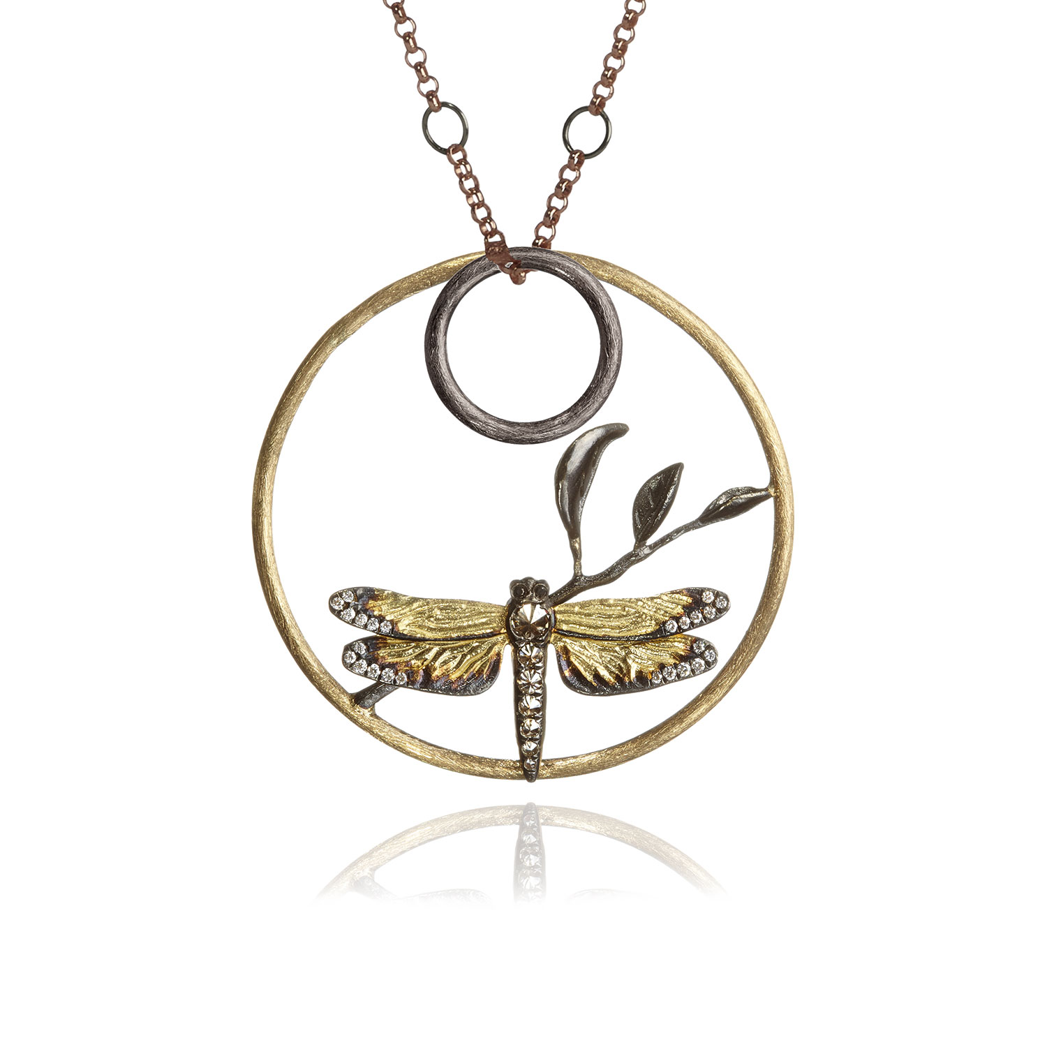 18ct-Gold-&-Diamond-Hoopla-Dragonfly-Pendant-£2900-(worn-as-necklace)