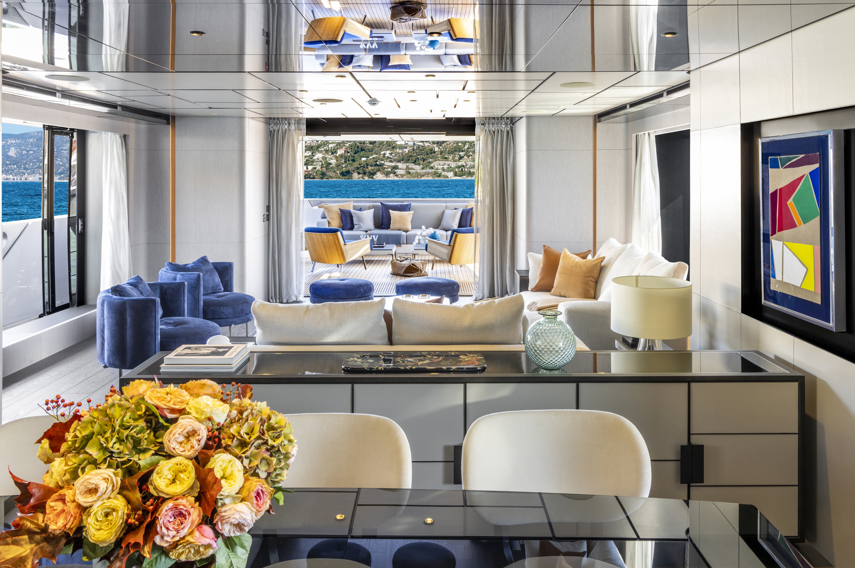 Highlights of the Monaco Yacht Show 2023 - Interior of Custom Line 140 Ferretti