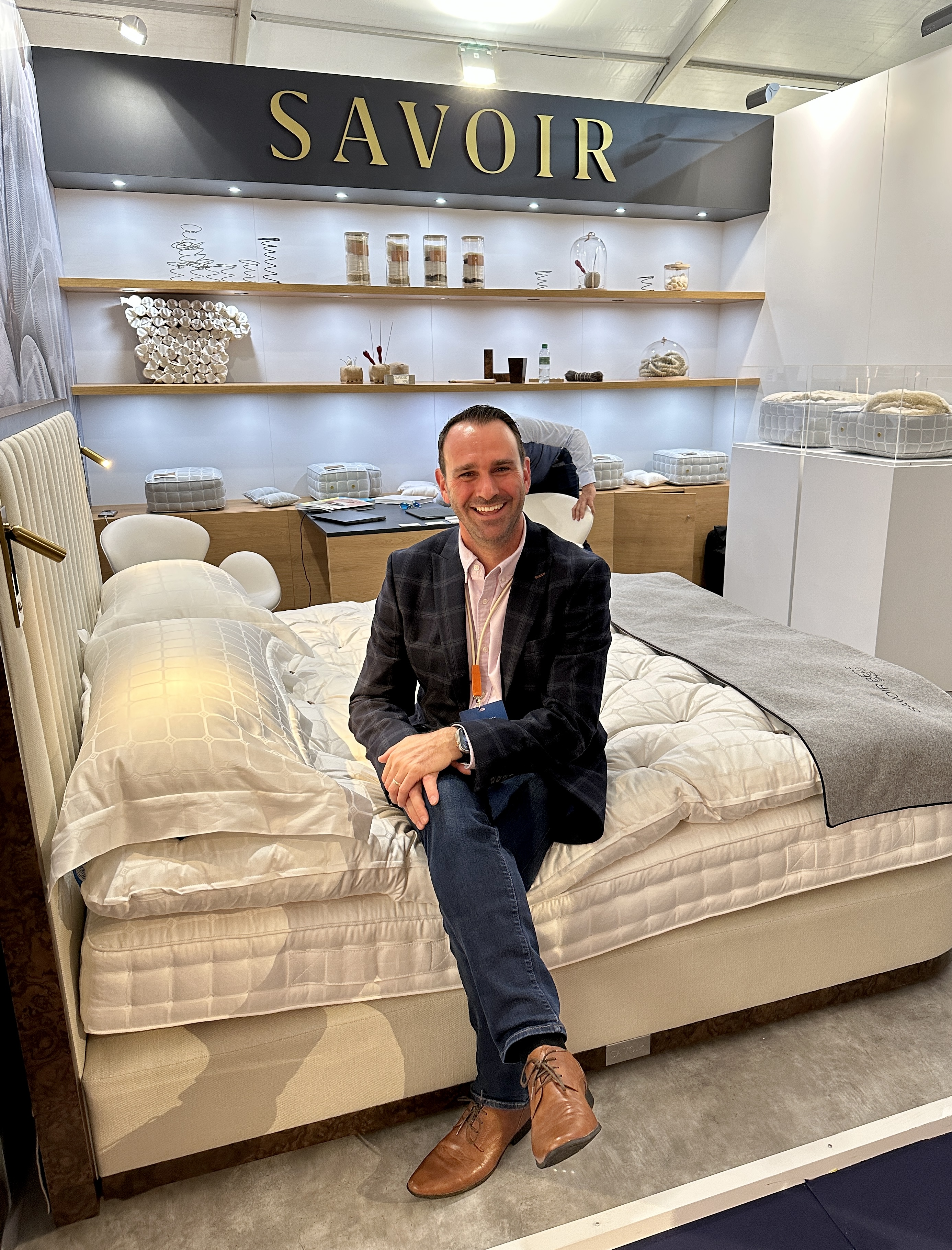Highlights of the Monaco Yacht Show 2023 - Nic Aexandre of Savoir Beds luxury bed   The Savoy Hotel 
