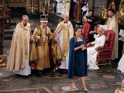 Coronation robes and traditionals outfits, on show during the Coronation at Westminster Abbey on may 6th 2023