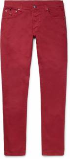 ISAIA Slim-fit stretch-cotton twill trousers