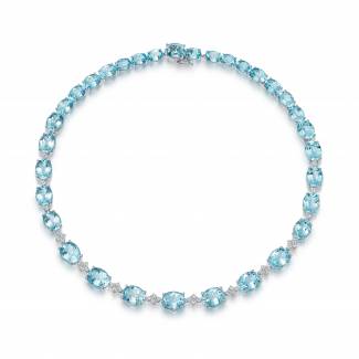 Blue topaz and diamond special editions necklace by Kiki McDonough