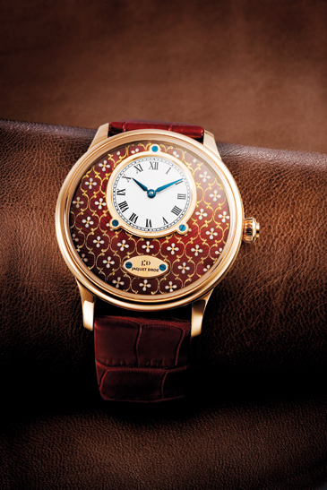 Anita-Porchet-Jaquet-Droz-Petite-Heur-Minute-Red-Paillonnee-on-Flinque-enamel