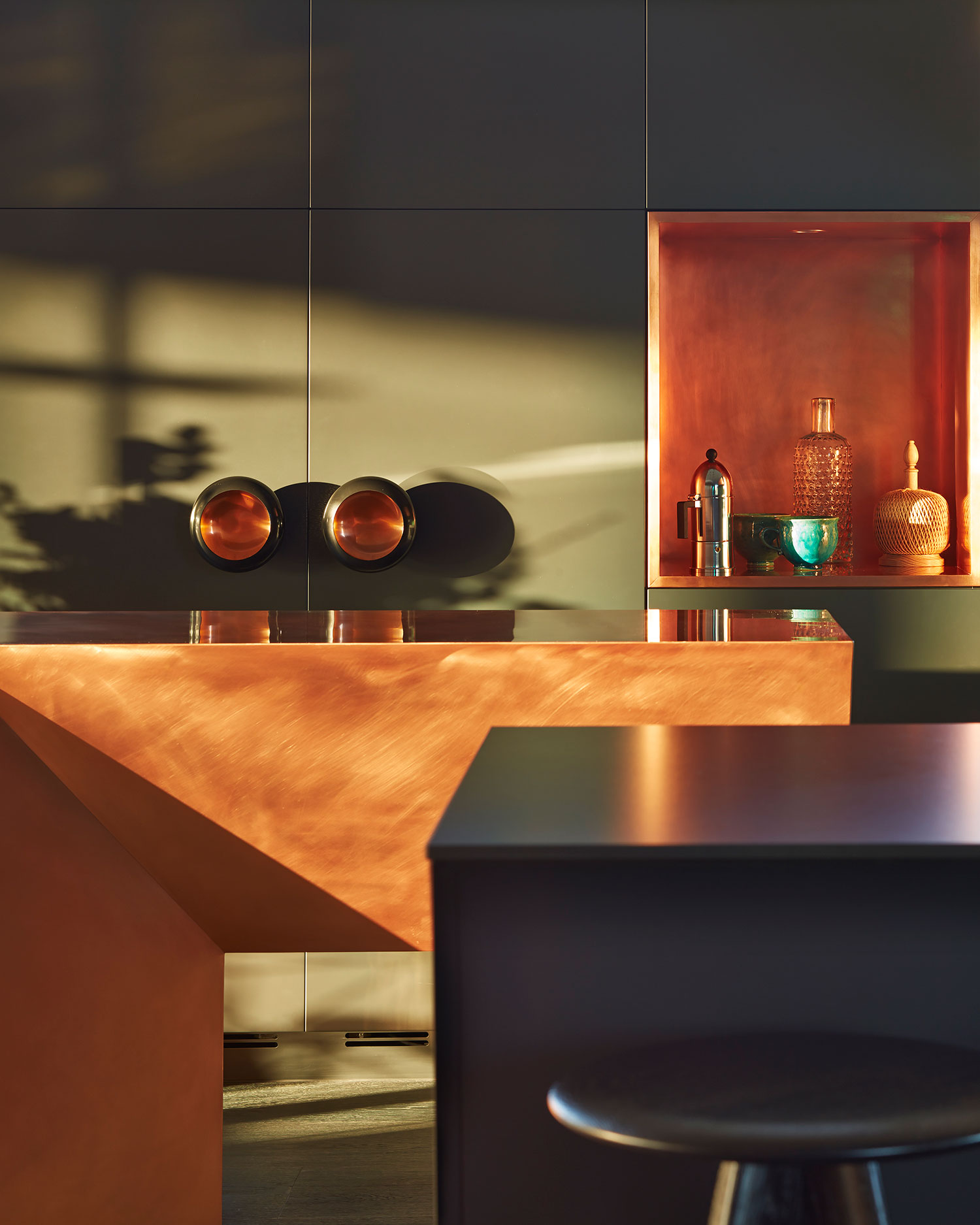 Bespoke copper kitchens are a feature of Tom Dixon-designed Greenwich Peninsula MadeThought_GPInteriors_03-03-2015_Drafts_29