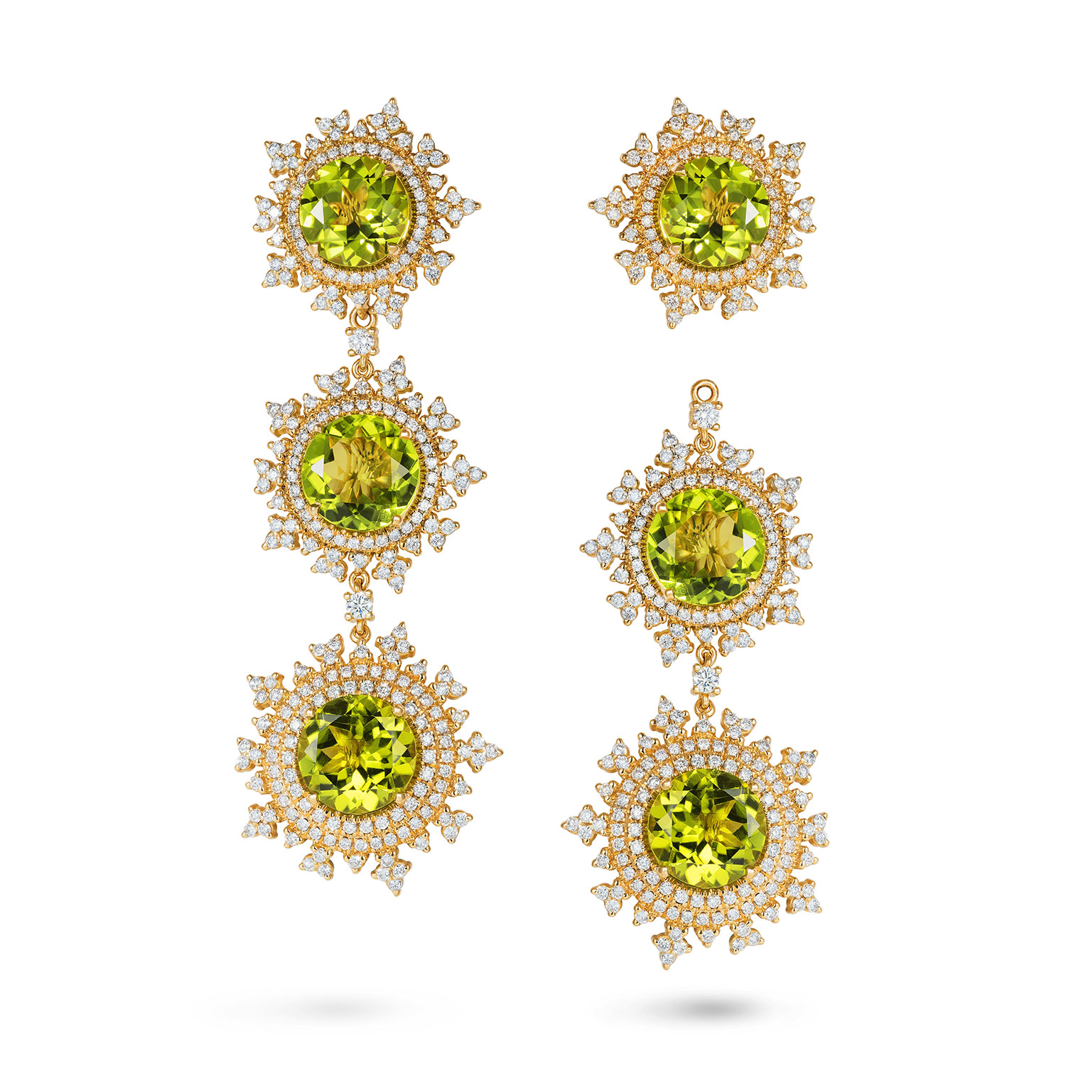 Tsarina-Earrings---18kt-Yellow-Gold-Peridot-Diamonds--