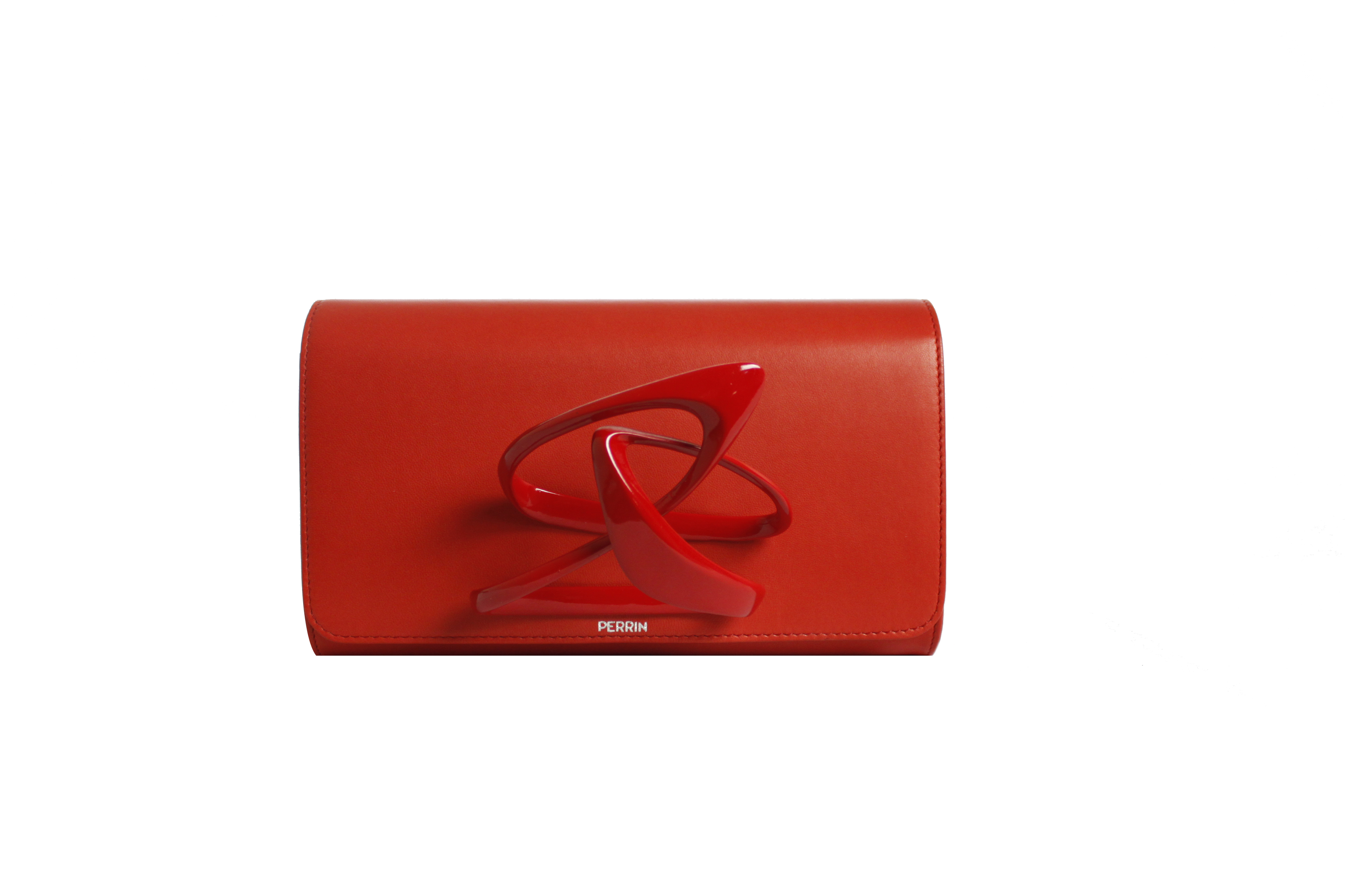 Perrin Paris x Zaha Hadid Strae clutch in red