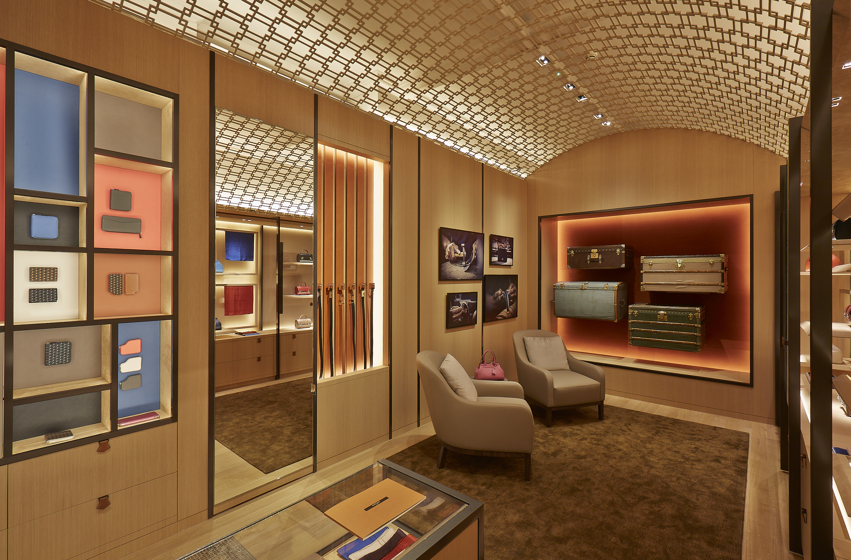 the London boutique for luggage house Moynat, which has become a reference point for super high-end luxury leather goods the London boutique for luggage house Moynat, which has become a reference point for super high-end luxury leather goods