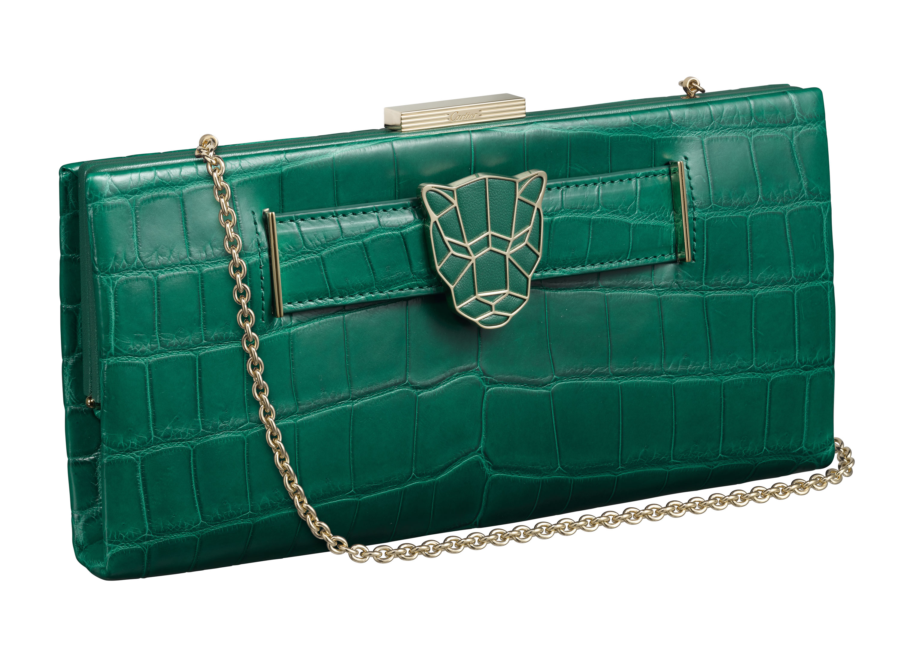 Pochette Panthere Malachite Croco chaine