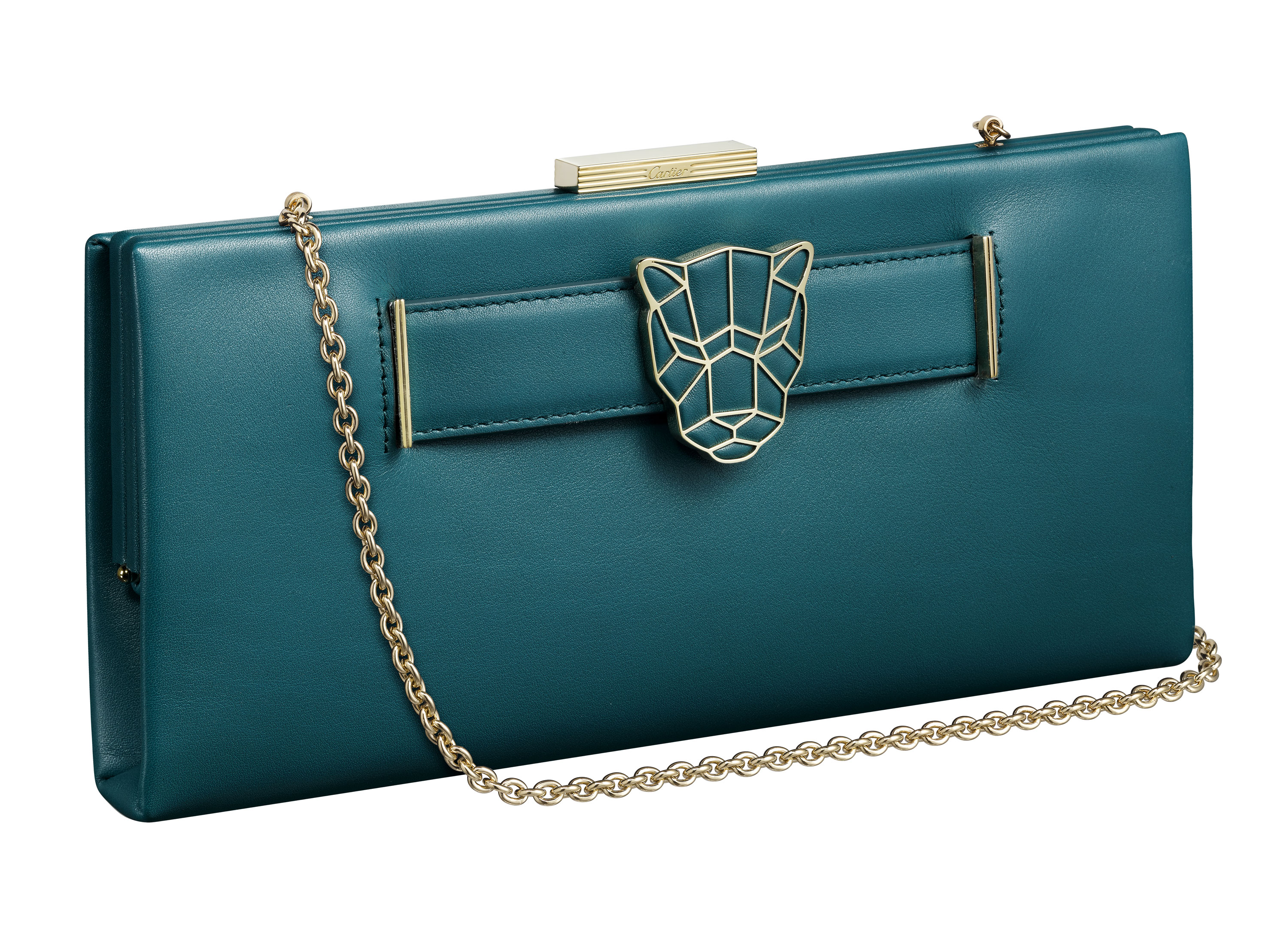 Pochette Panthere Malachite Veau chaine