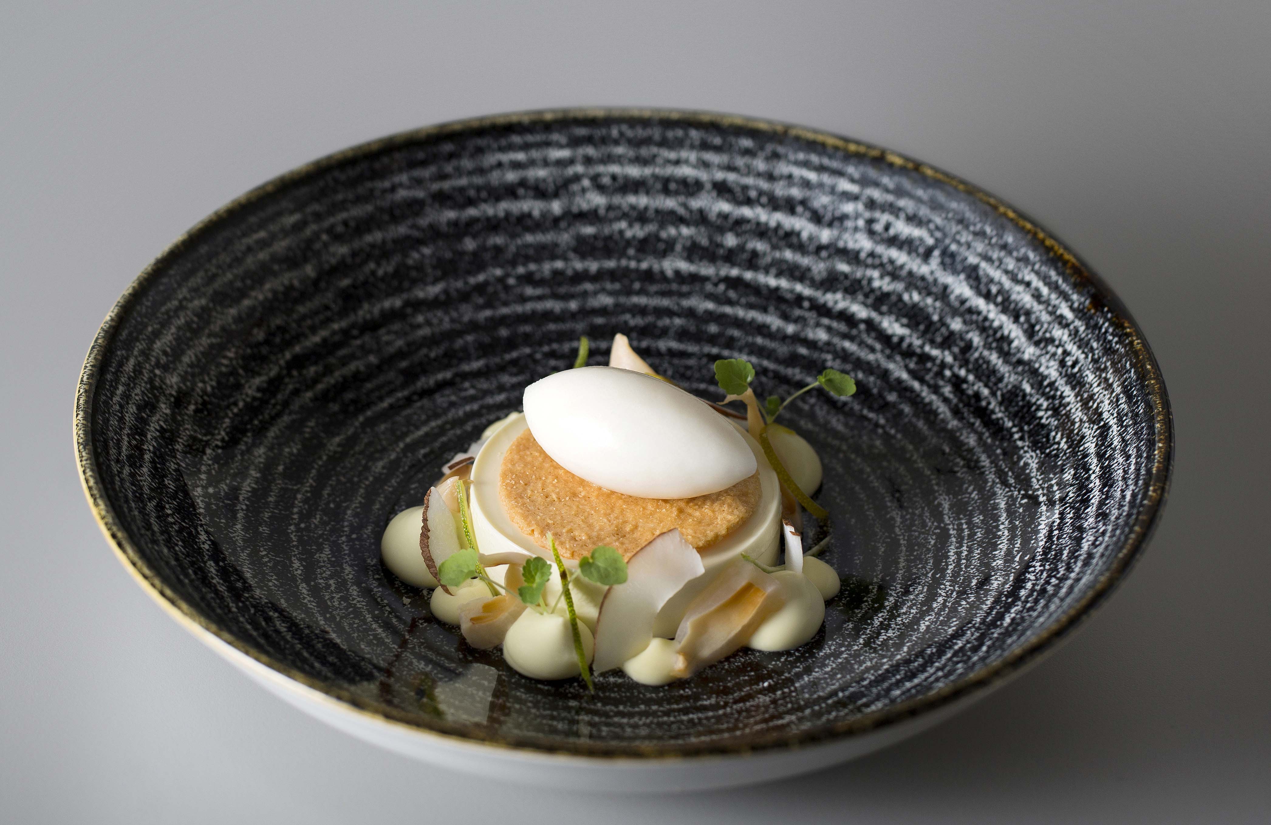 A Duddell's dessert: Coconut and Lime Panna Cotta