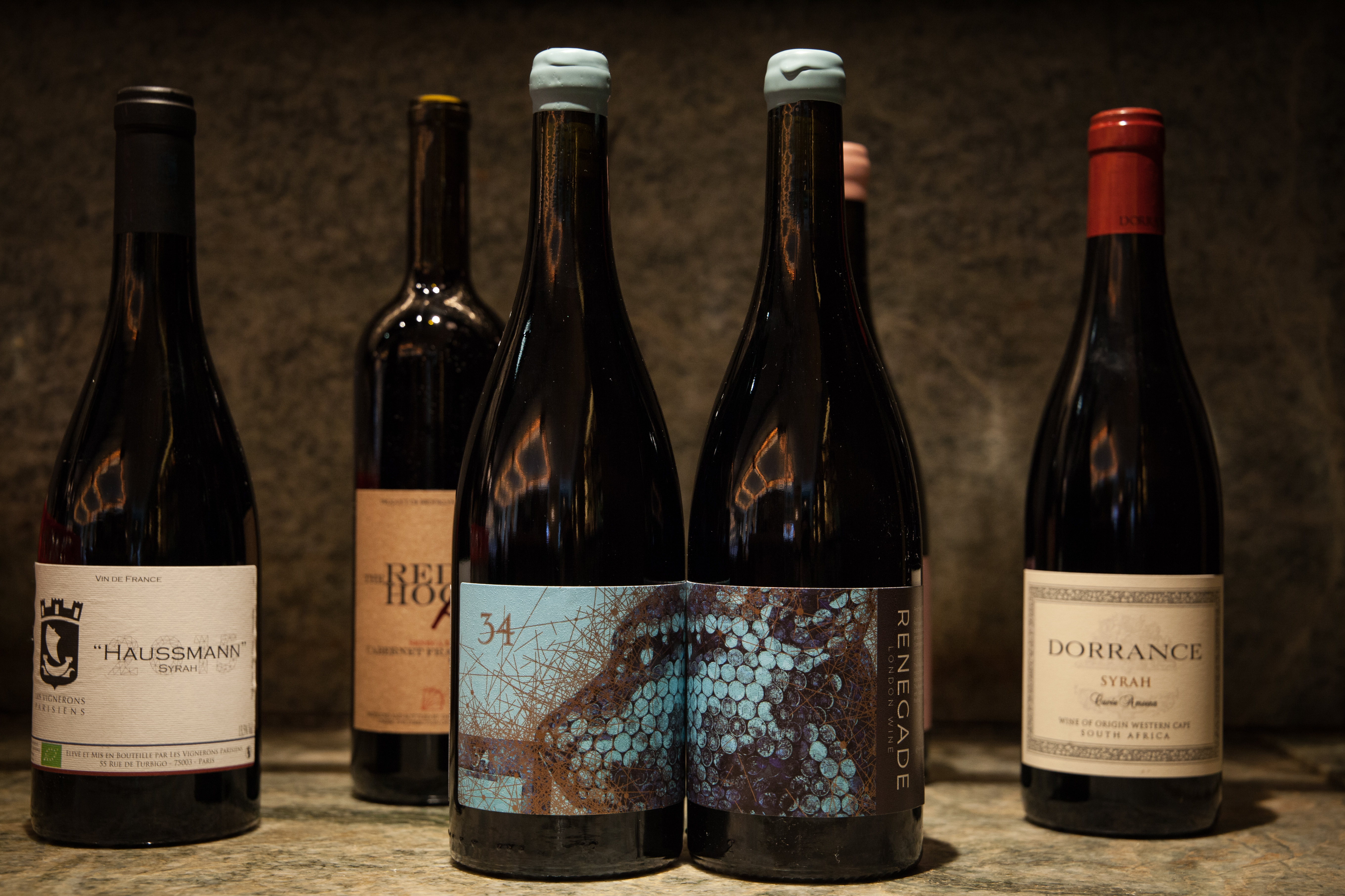 A selection of urban wines at 34 Mayfair urban wines