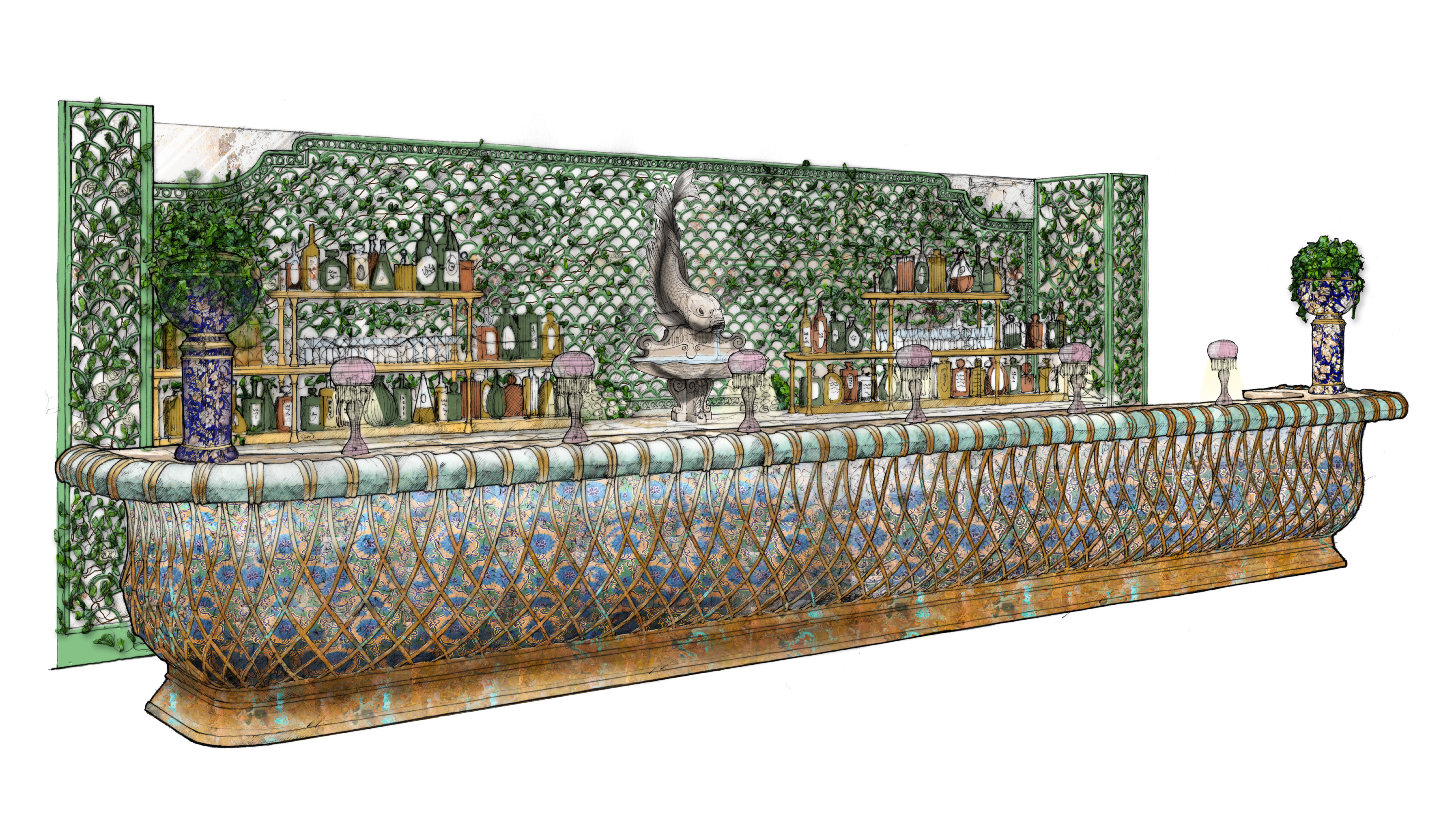 An artist's impression of the bar at Annabel's Bar
