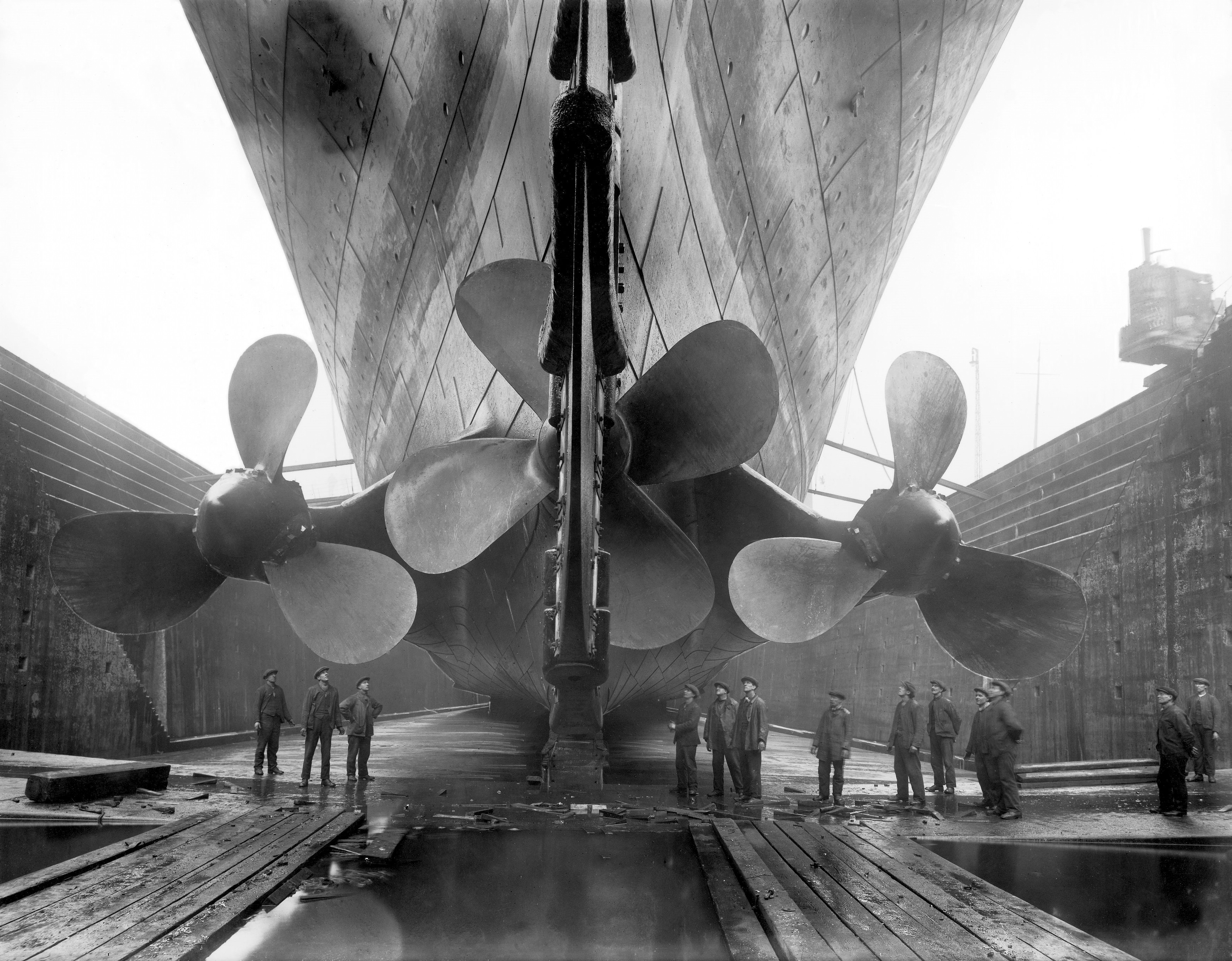 Titanic in dry dock V&A