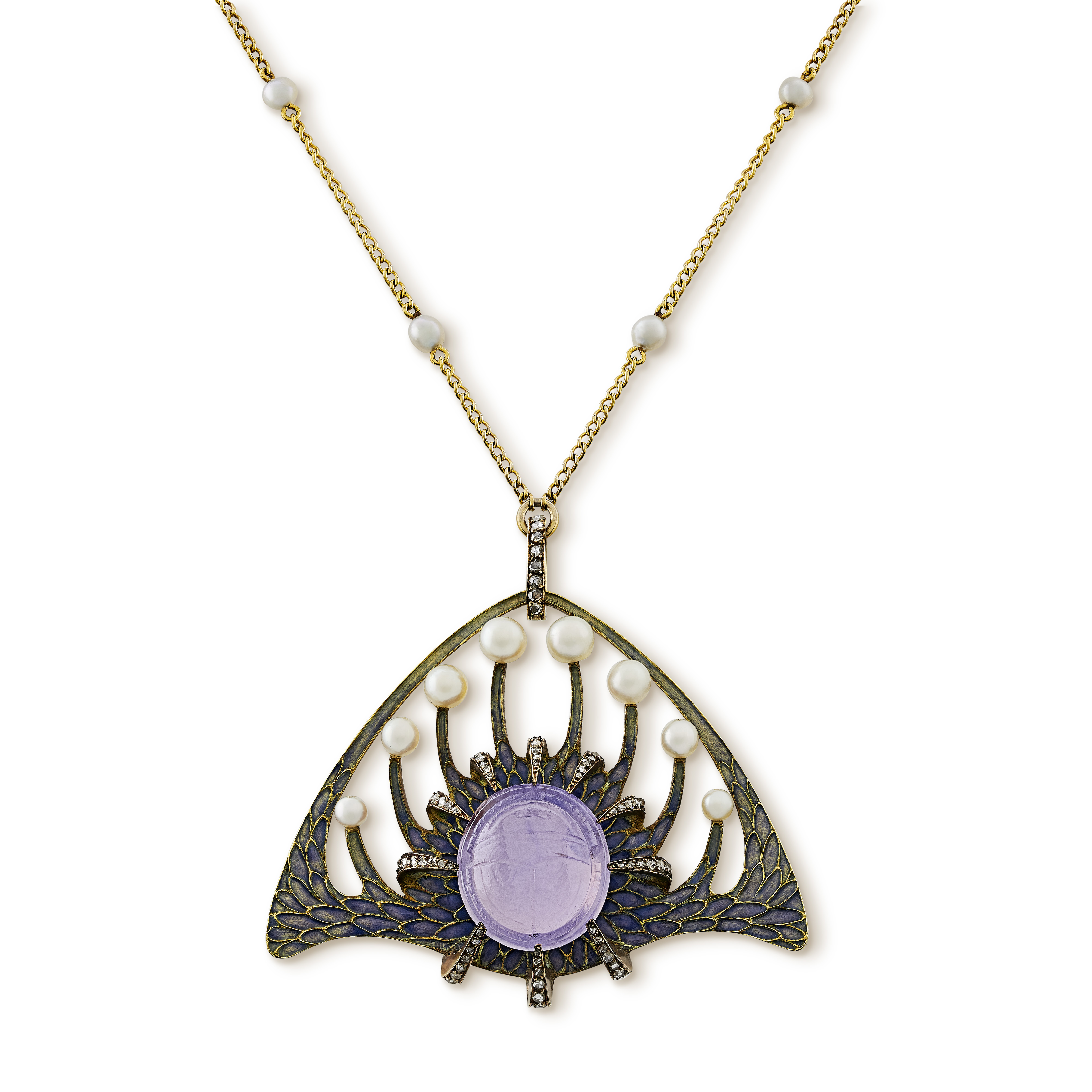 Lalique Art Nouveau Scarab Pendant