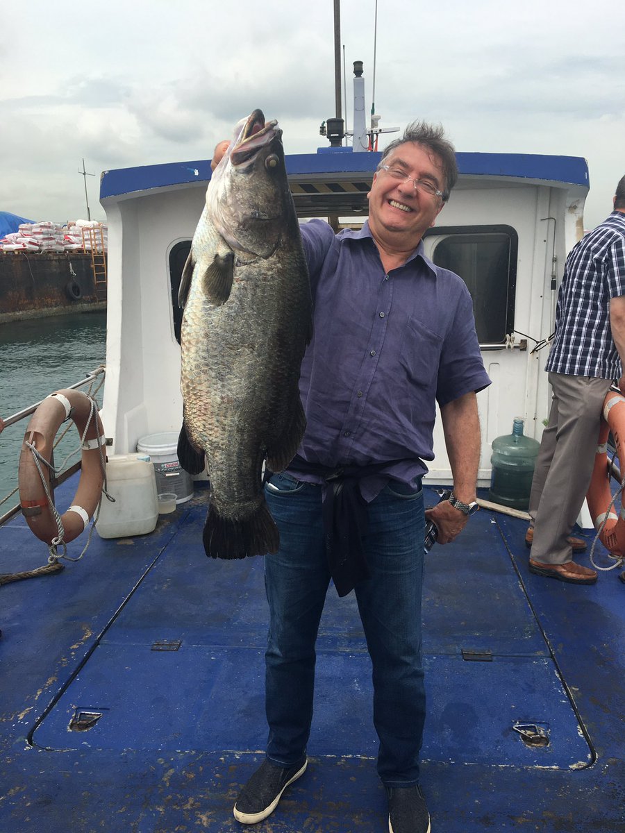 Chef Raymond Blanc with his catch