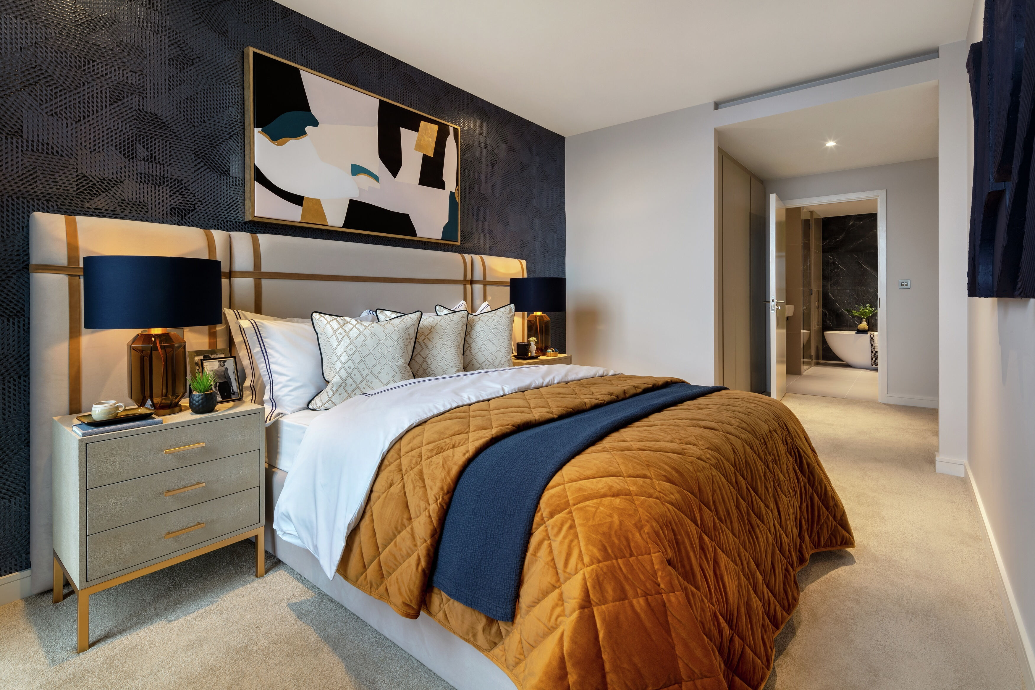 Executive Collection show home bedroom at Valiant Tower