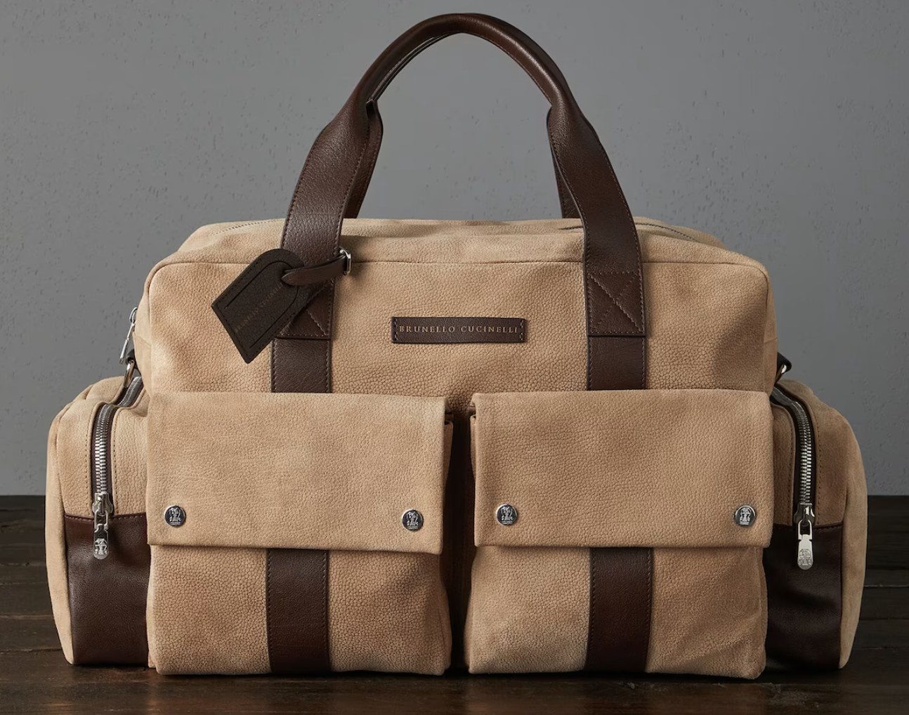 Brunello Cucinelli Textured suede leisure bag, £3,650 Brunello Cucinelli Textured suede leisure bag