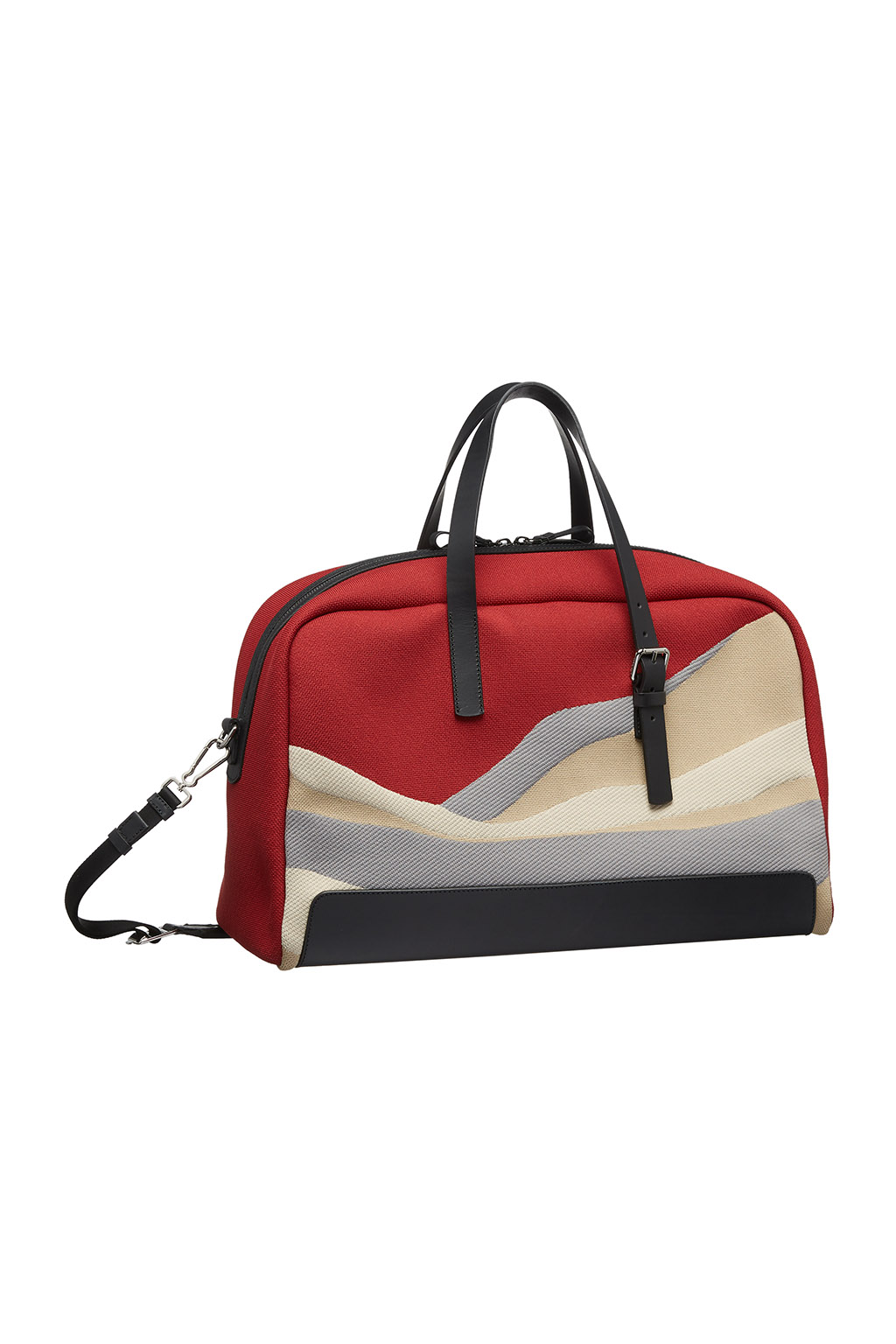 Giorgio Armani Leather & Jacquard Knit Duffle Bag, £2,400, armani.com Giorgio Armani Leather & Jacquard Knit Duffle Bag