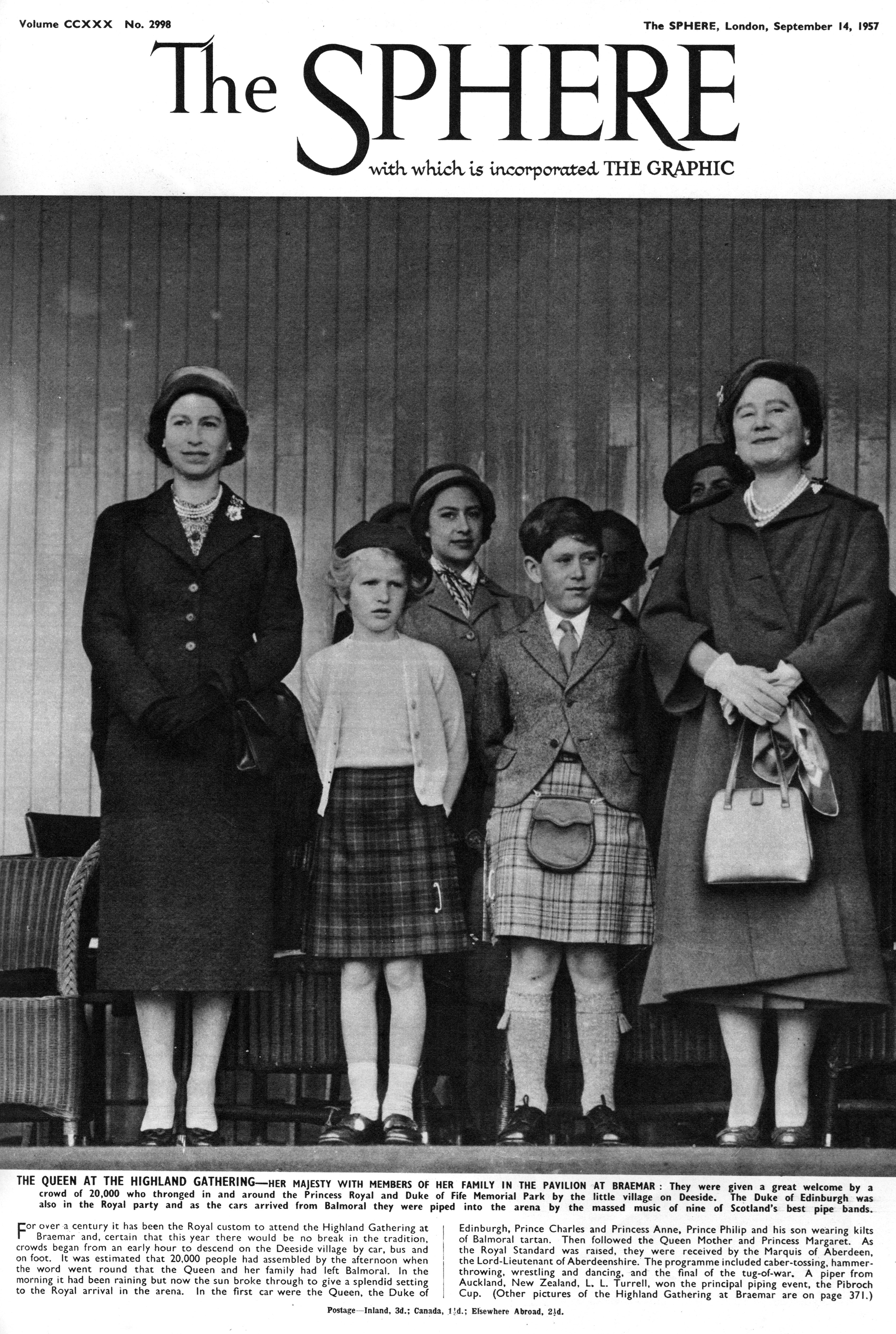 Queen Elizabeth Tribute - The Queen and her family at the Highland Gathering in Braemar in 1957