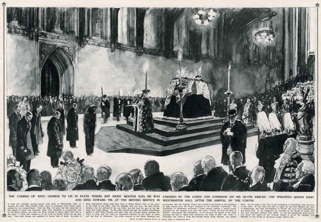 King George state funeral visited by Queen Mary Illustrated London News