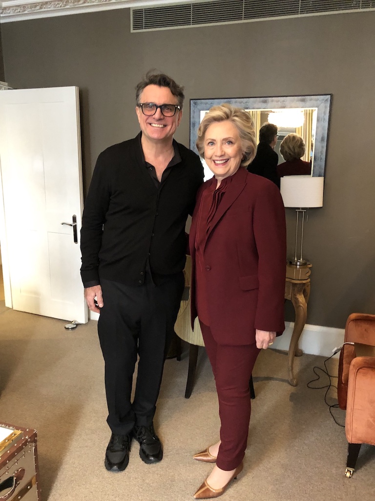 Hairdresser Lino Carbosiero and Hillary Clinton