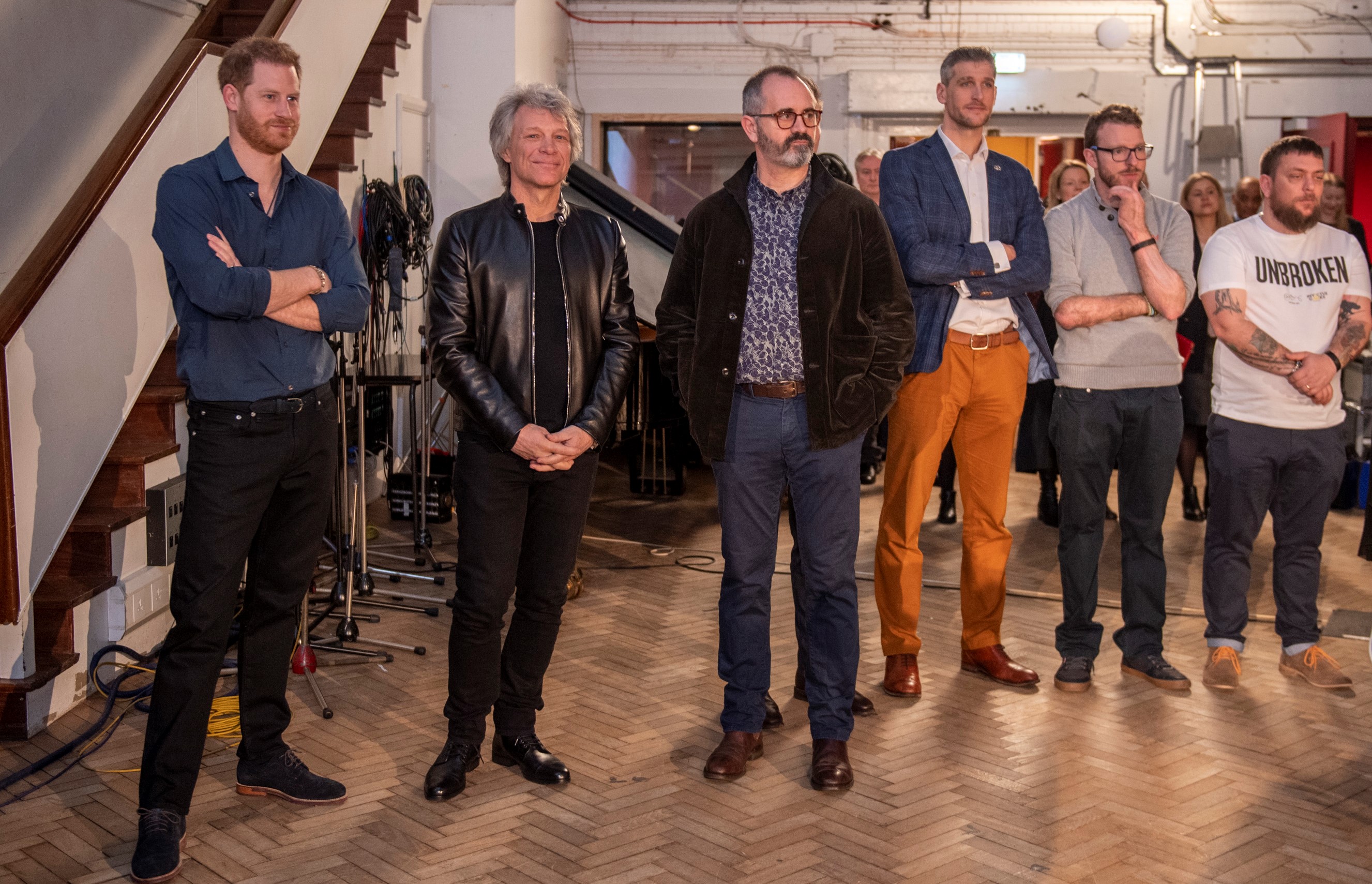 Duke of Sussex, Jon Bon Jovi, Dominic ReidThe Duke of Sussex, Jon Bon Jovi and Dominic Reid, OBE David Wiseman and JJ Chalmers,  Abbey Road Studios.