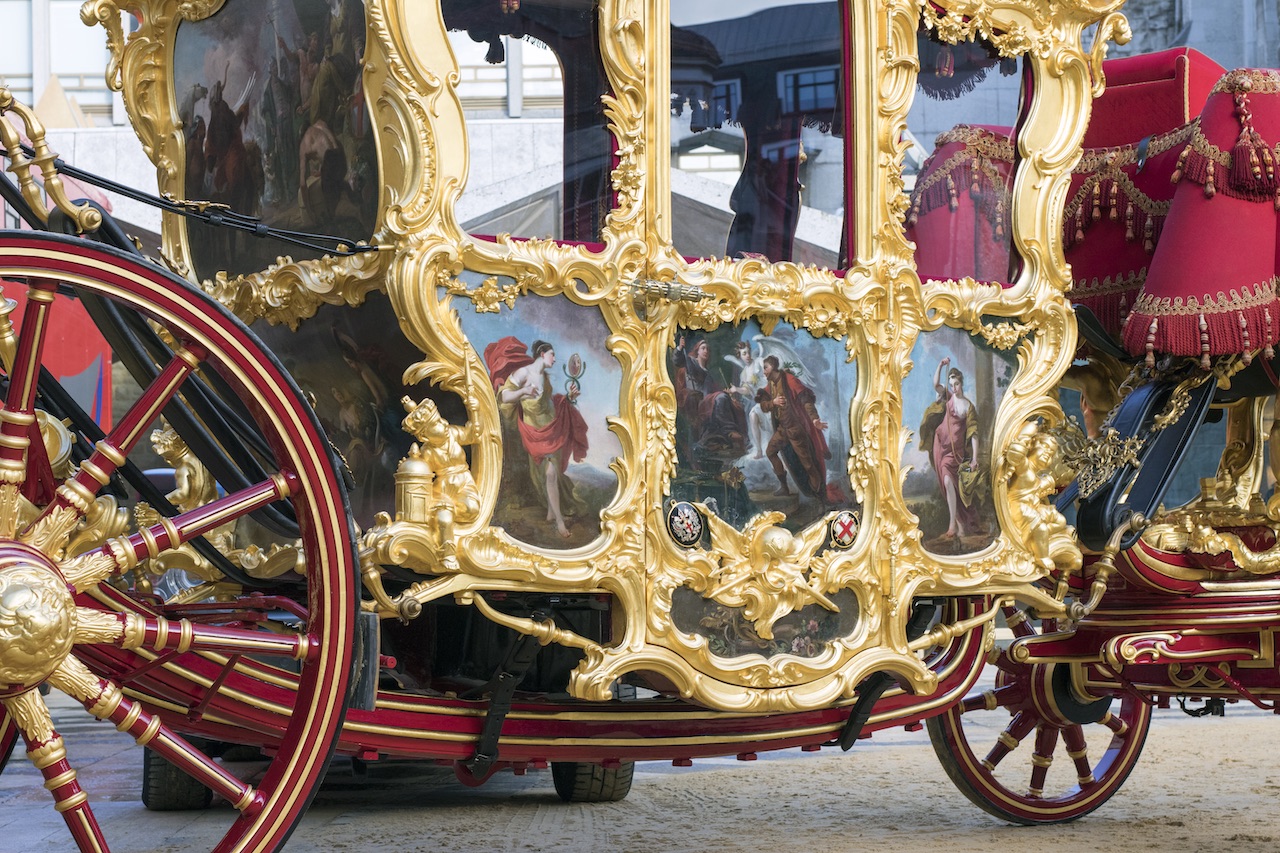 The recently restored State Coach was built in 1757