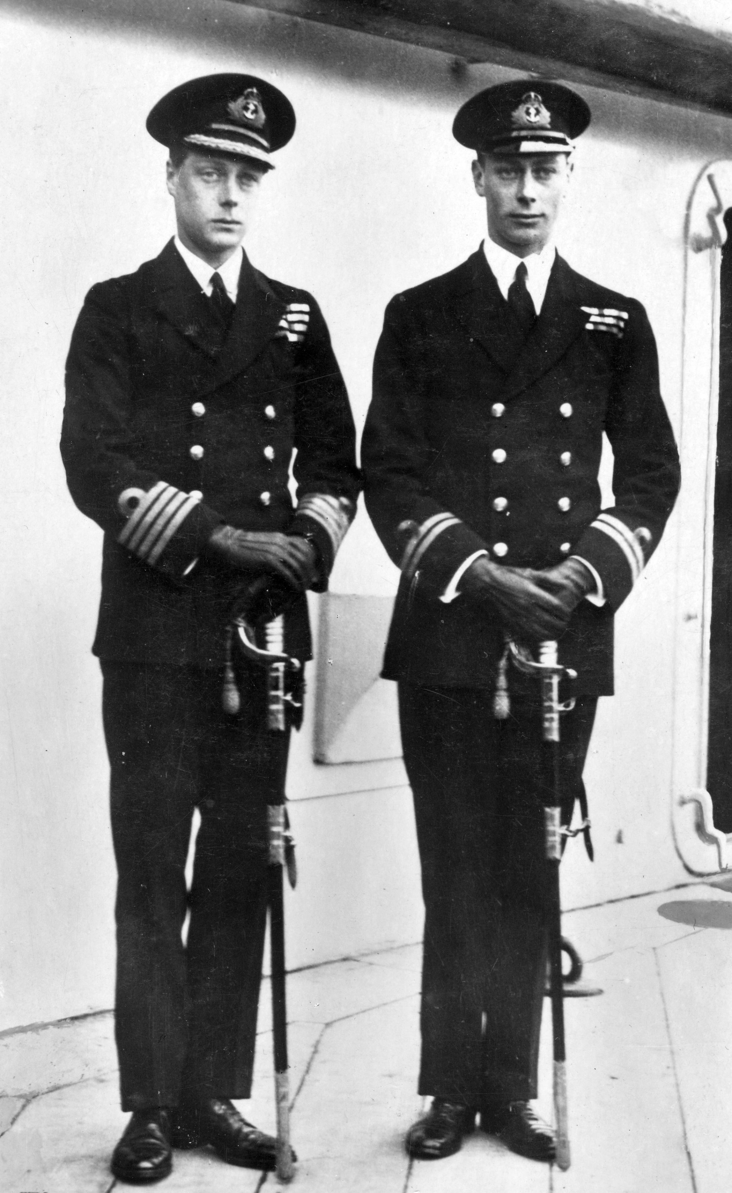 Edward, Prince of Wales (1894-1972), later King Edward VIII, Duke of Windsor with his younger brother, Albert, Duke of York (1895-1951), later King George VI