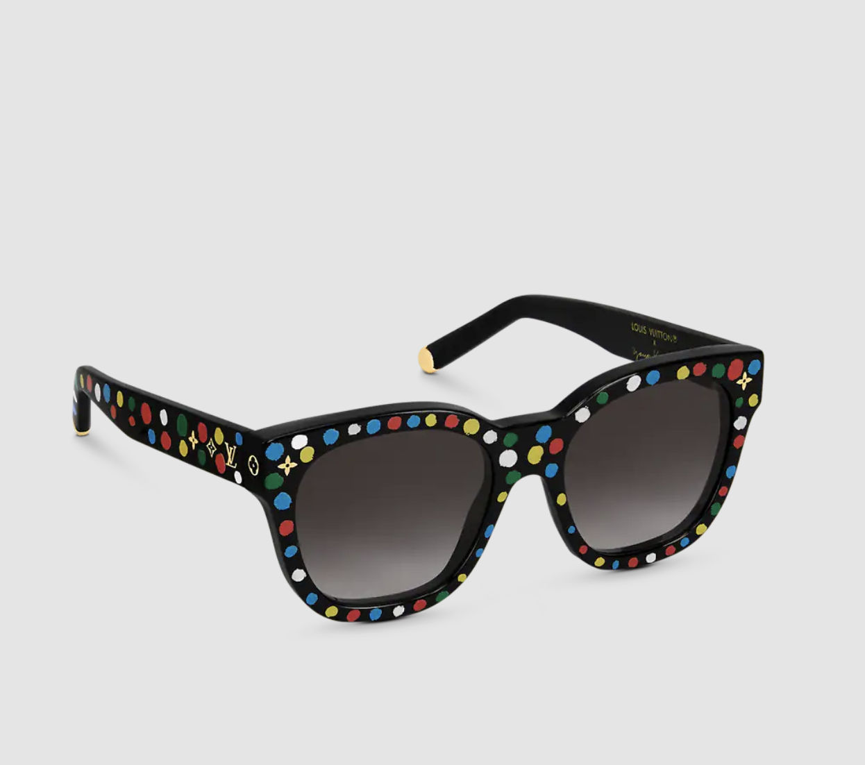 LV x YK Monogram square painted dots sunglasses