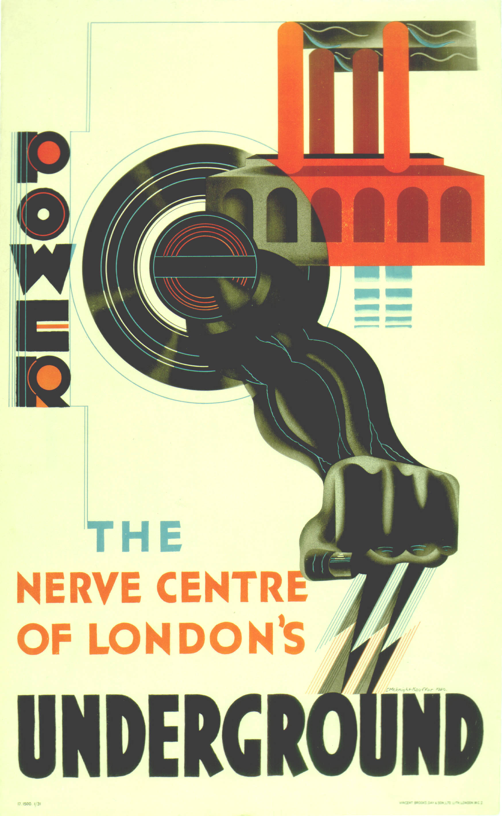 A London Underground poster highlighting the Lots Road Power Station