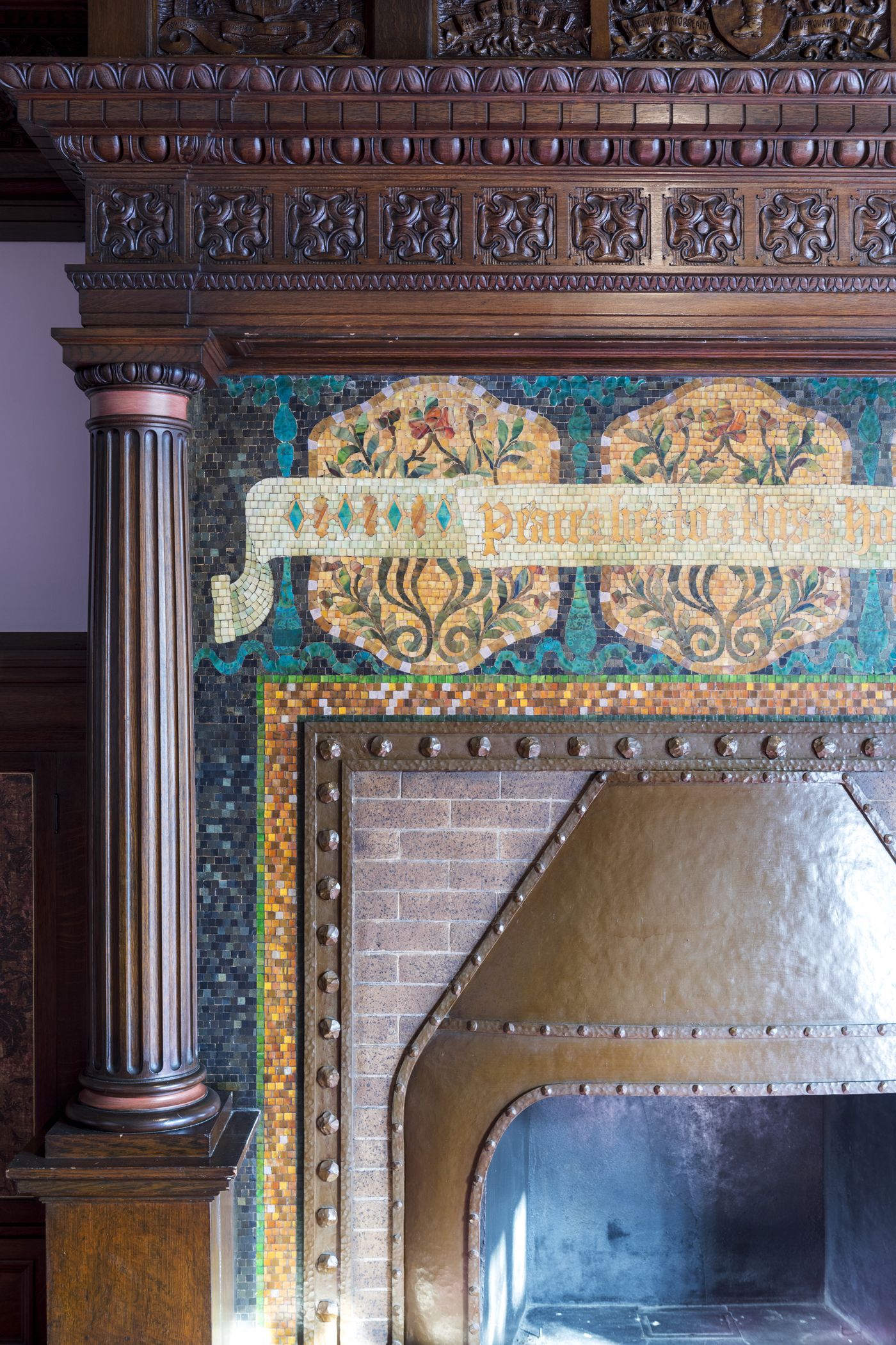 Photograph by Halsey Fulton Detail of the fireplace