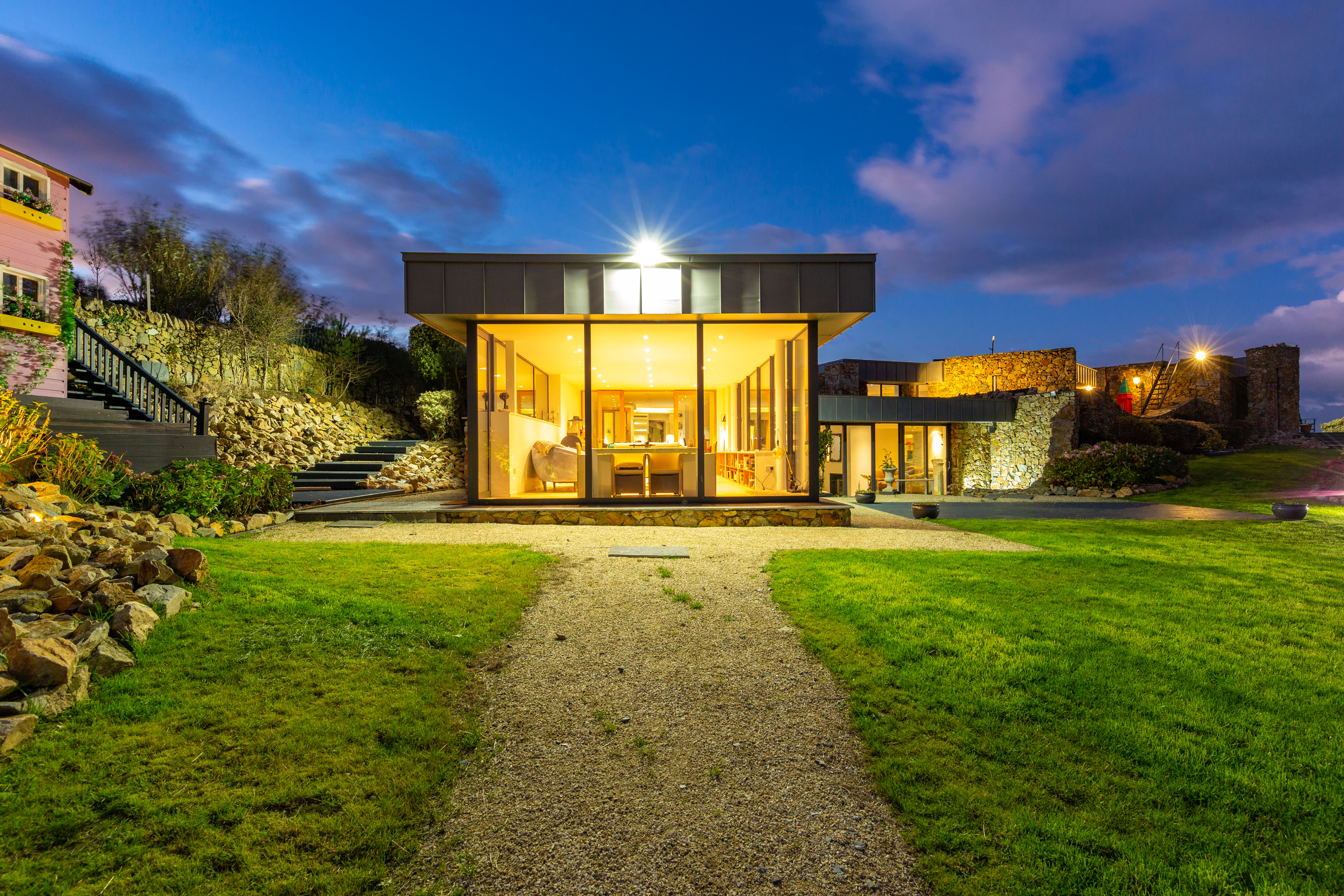 Oceanfront House By Night