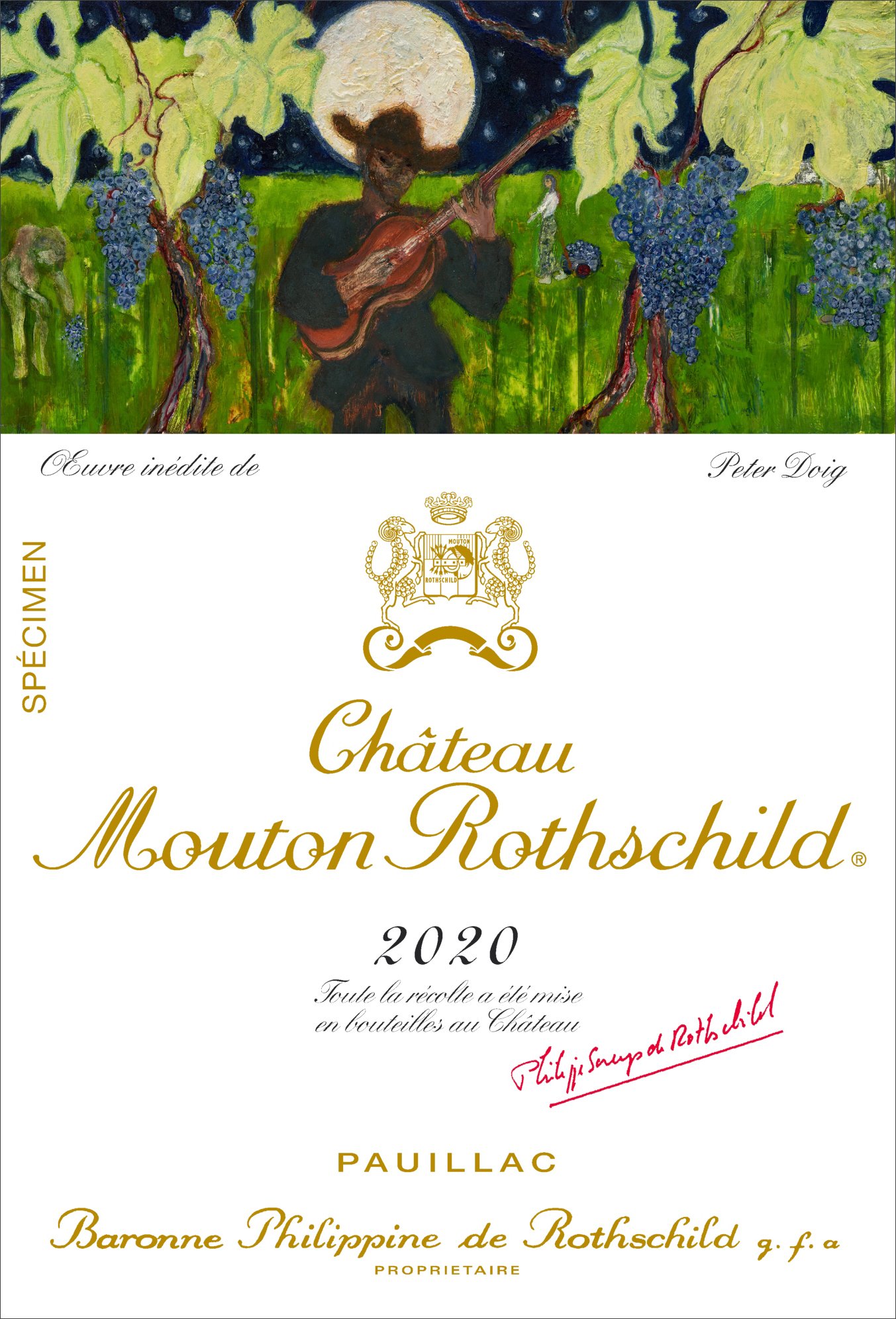 Peter Doig's label for Château Mouton Rothschild 2020 