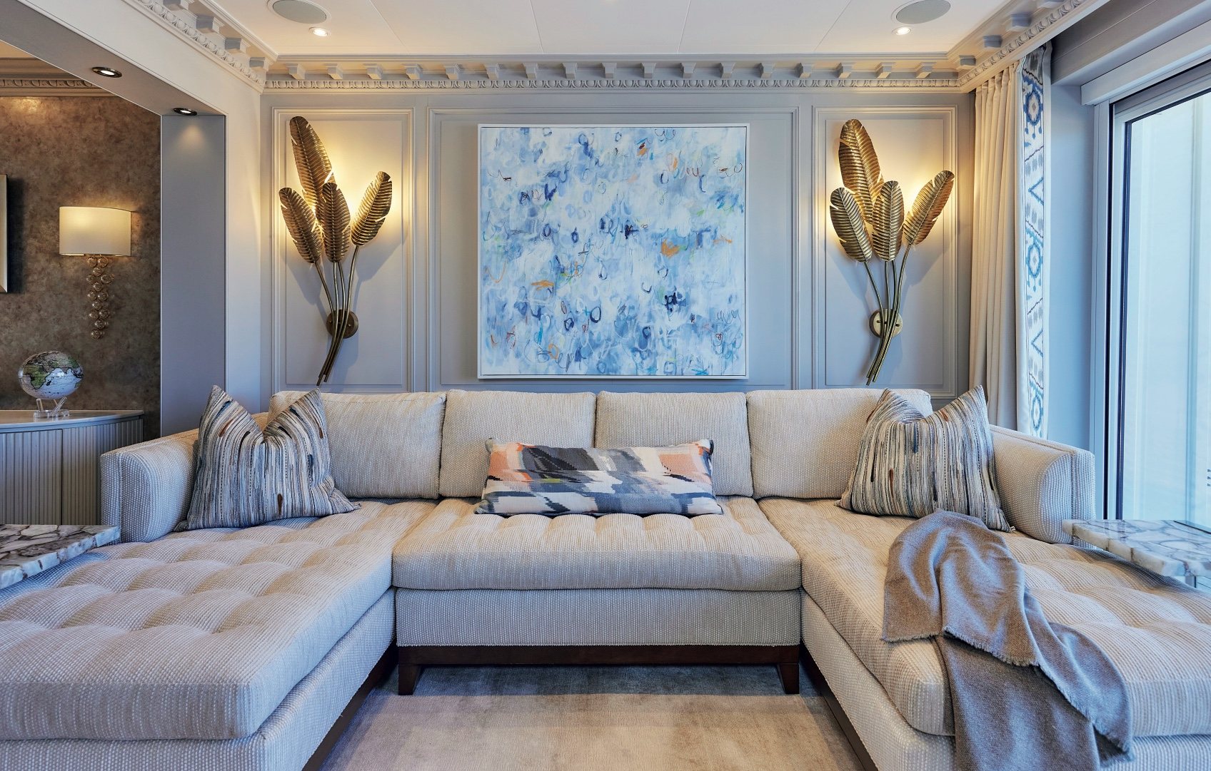 Living room on board yacht, 'The World'