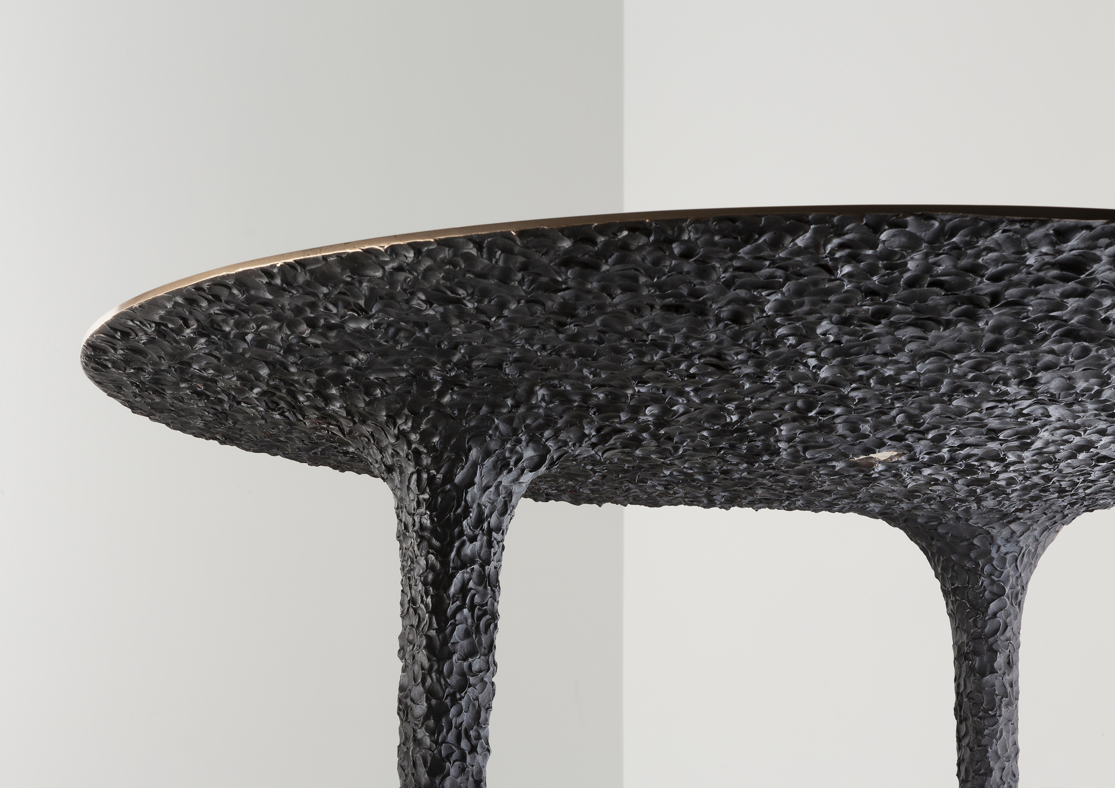 by Sir David Adjaye OM OBE RA courtesy of Carpenters Workhop gallery ADJAYE Small round dining table at Carpenters Workshop Gallery