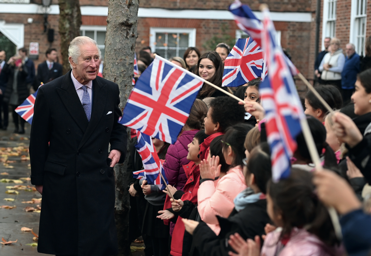 King Charles III meets pupils at London’s City Junior School in November 2022