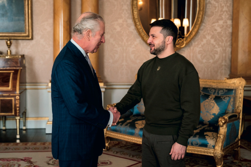 King Charles III with Volodymyr Zelenskyy / Getty Images