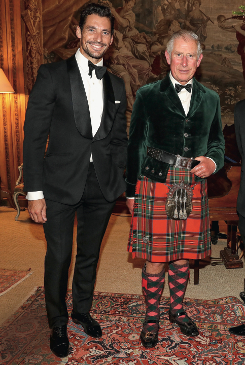 The King, in 2016, with model David Gandy