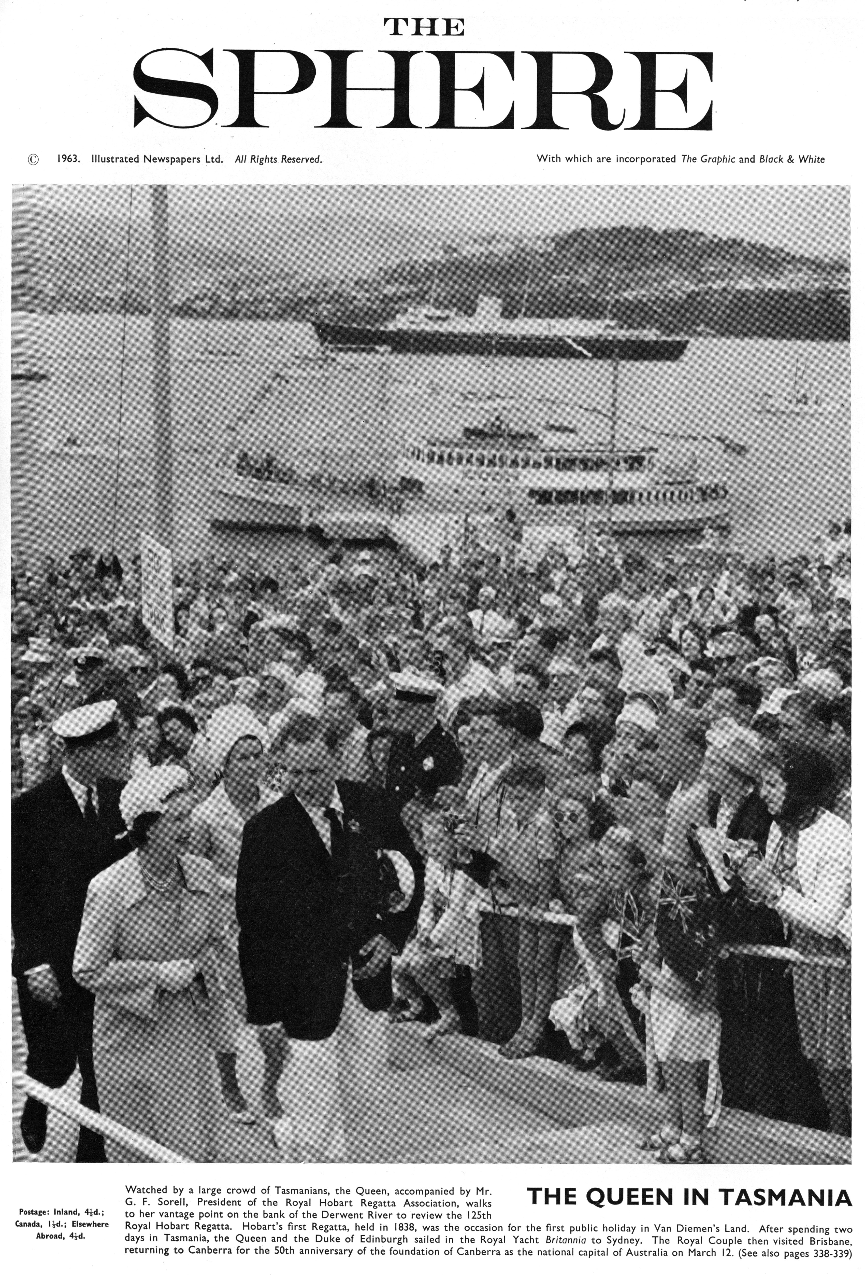 First Anniversary The Queen’s Death -The Queen on a visit to Tasmania in 1963