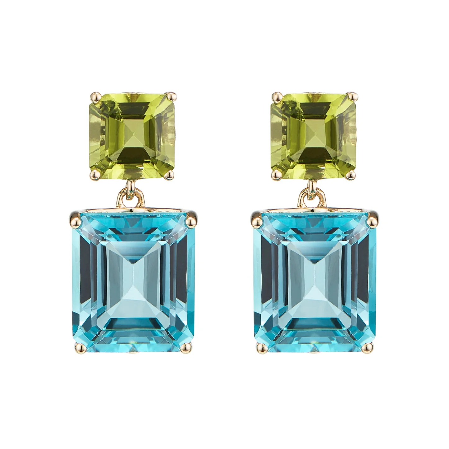 Augustine Jewels Notting Hill - Peridot and Blue Topaz earrings