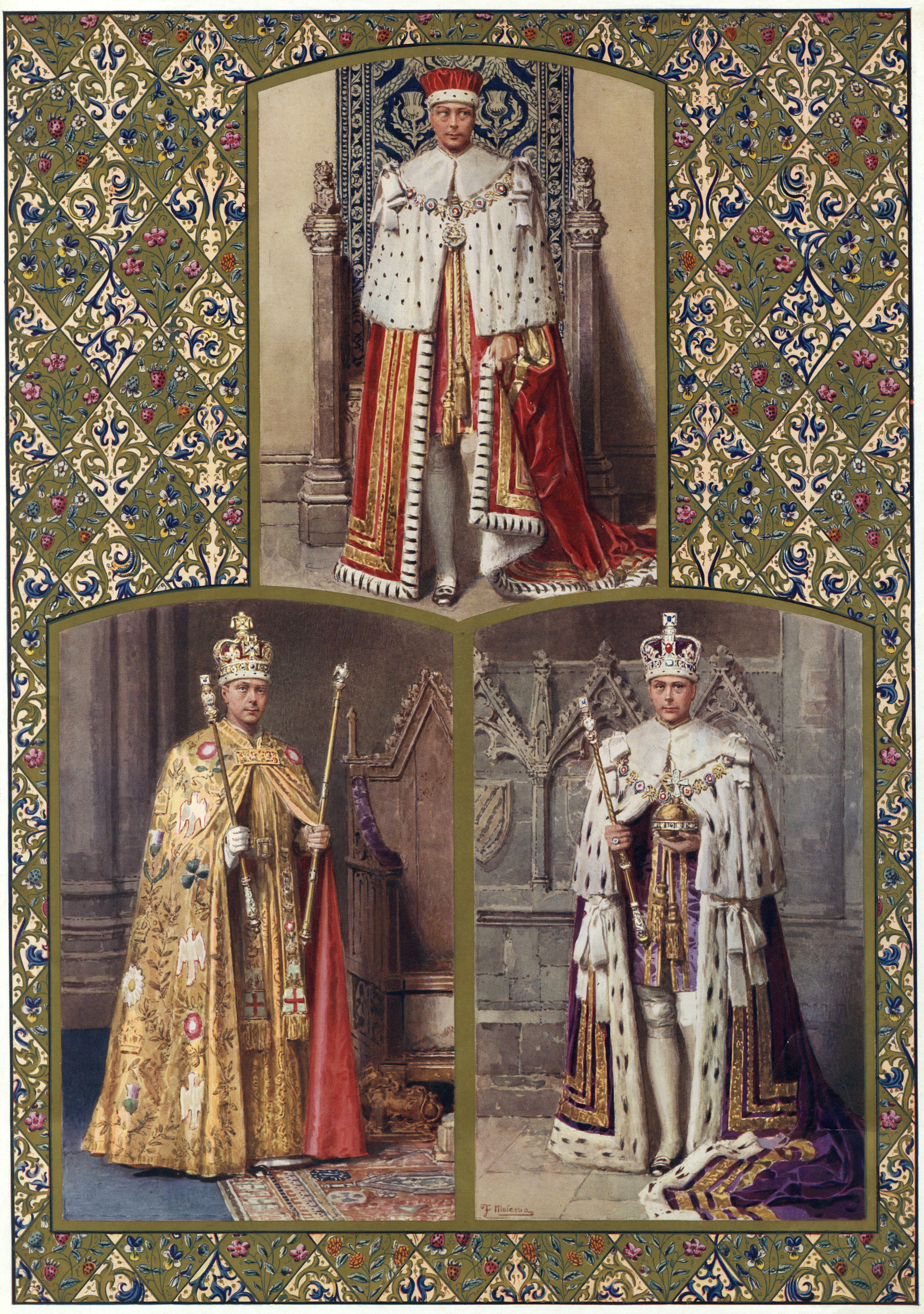 Royal photoshop - Triptych of Edward VIII in robes