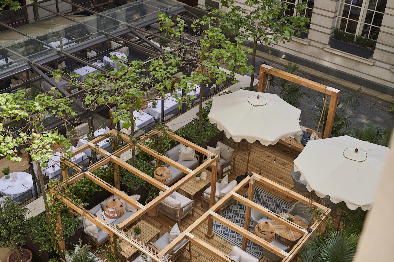 Villa Minuty Rosewood London - terrace overhead