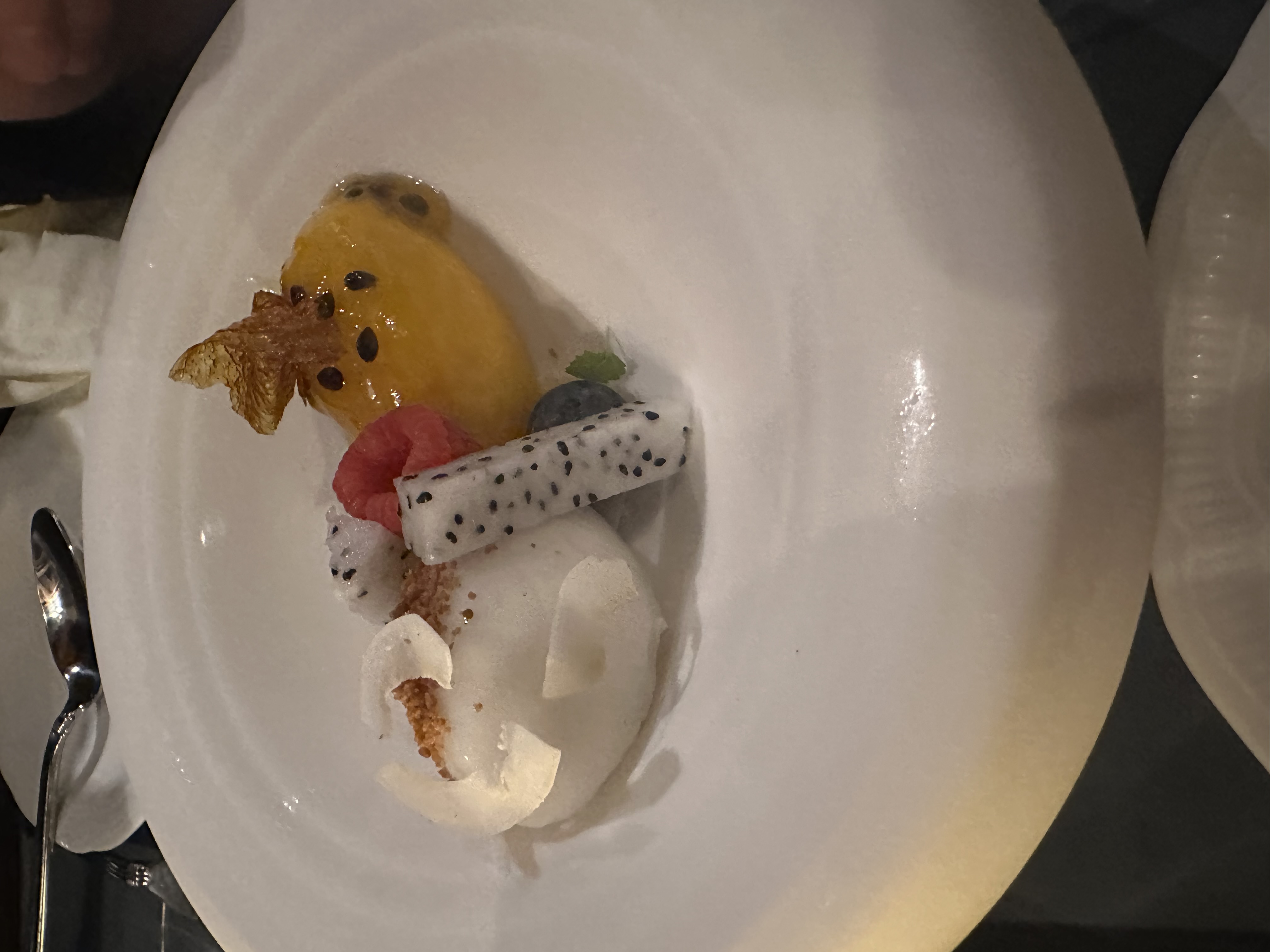 VATAVARAN - sorbets with fresh fruit on a white bowl