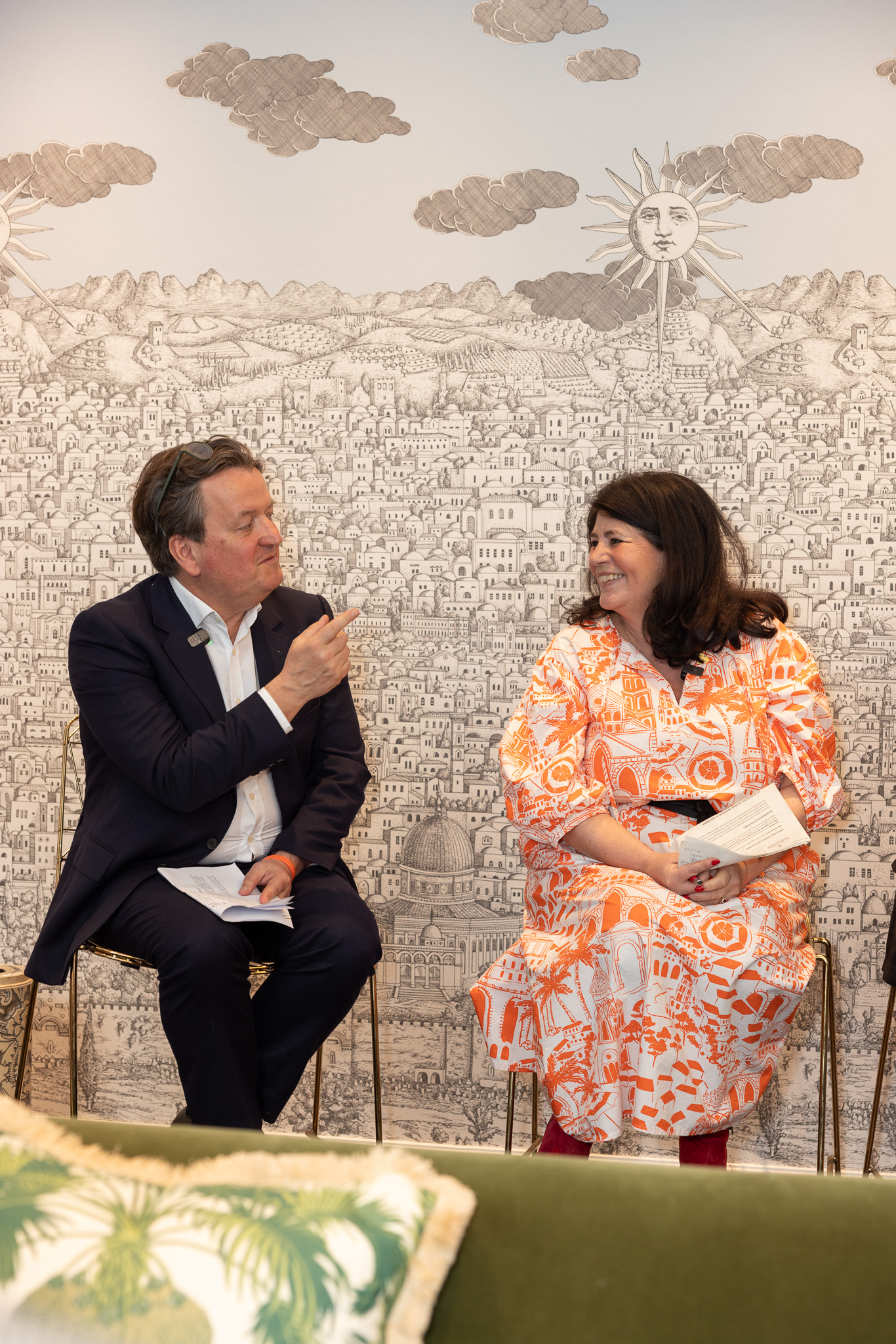 Giles Kime and Deborah Pocock sat down and speaking on the panel at the Cole & Son Salon.