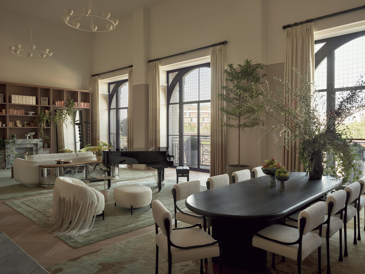 An Art Deco living room by Joyce Wang, in one of The Whiteley's luxury London properties.