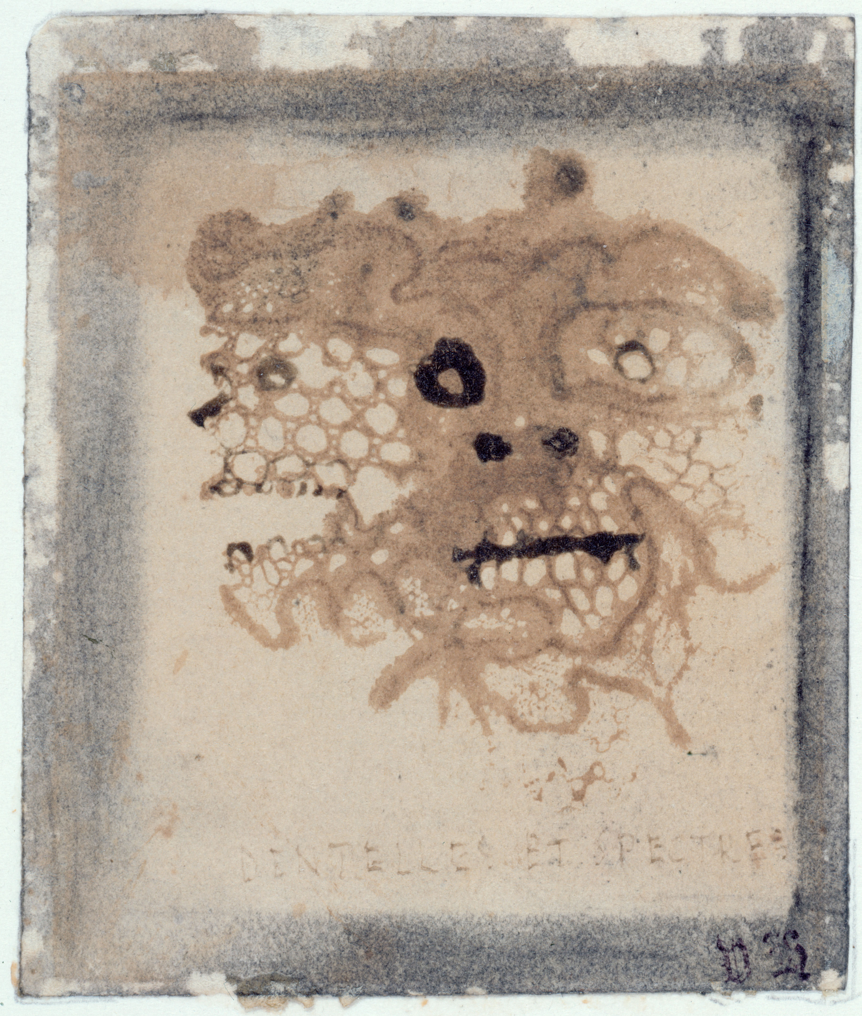 Drawings of Victor Hugo Royal Academy - A brown lace imprinted artwork by Victor Hugo at The Royal Academy