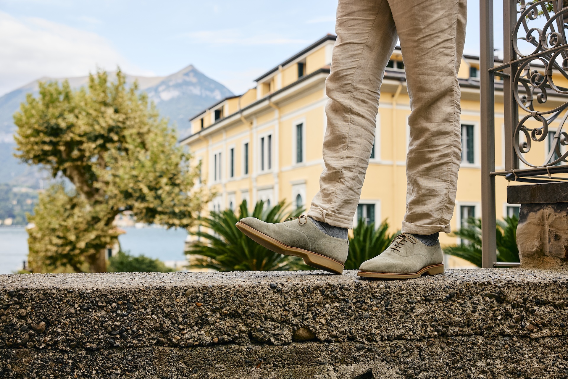 Tresco in Pistachio Suede for the Crockett & Jones Summer Suede Collection