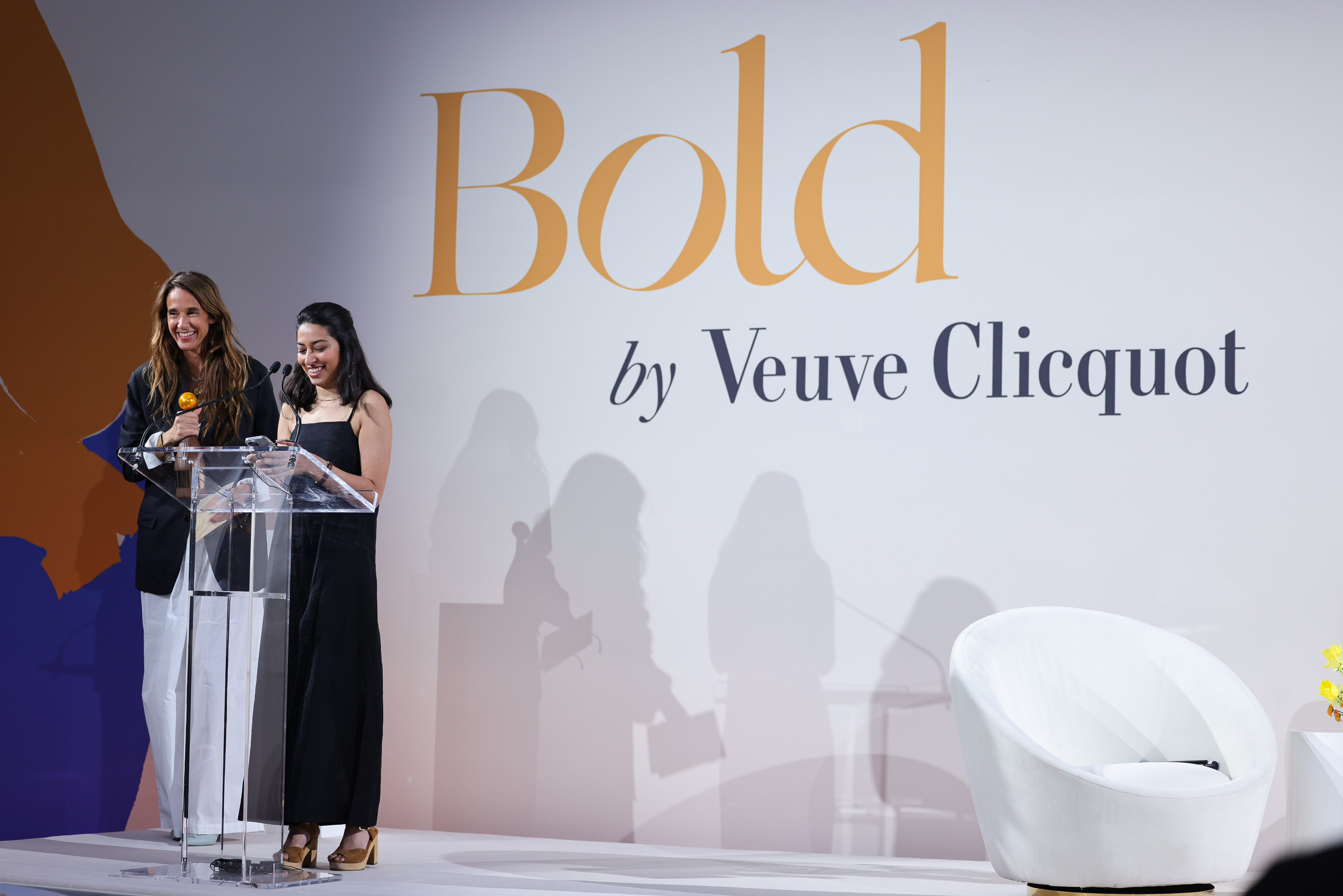 Insiya Jafferjee speaking at the Veuve Clicquot Bold Woman Awards 2025.