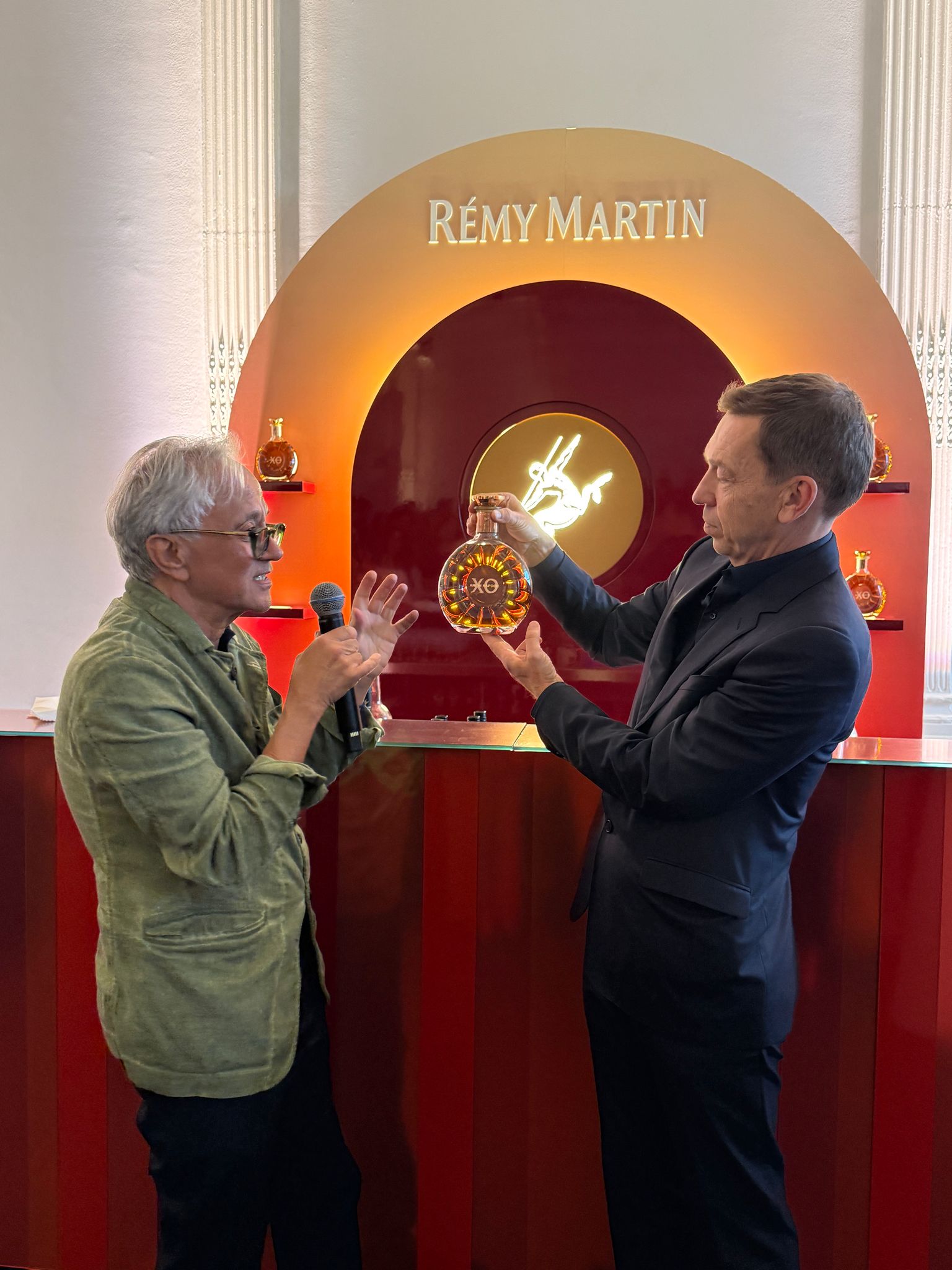 Anish Kapoor and Jean-Philippe Hecquet at the Rémy Martin Anish Kapoor launch.